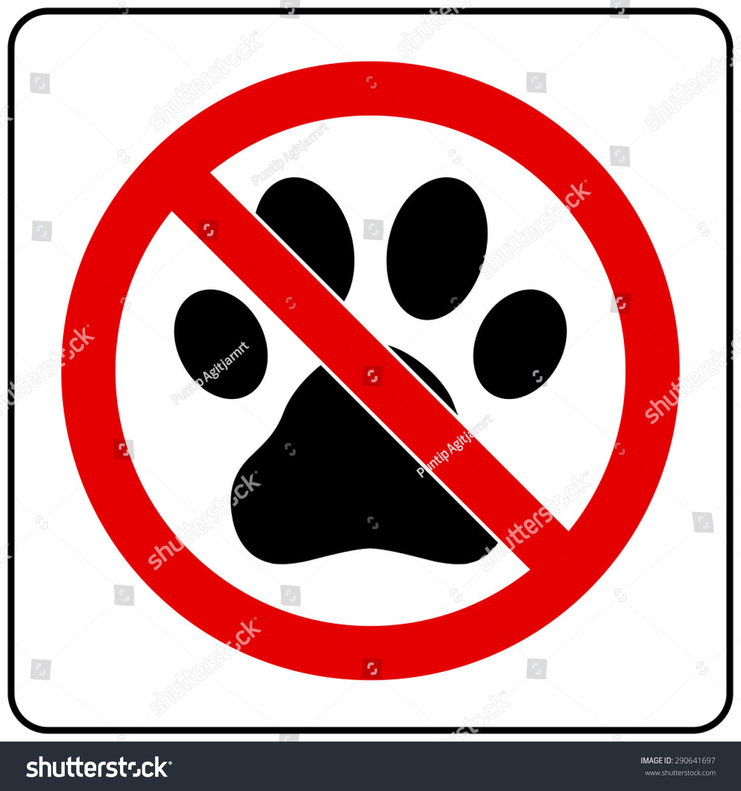 No Pets Allowed Sign Stock Vector (Royalty Free) 290641697 - Shutterstock