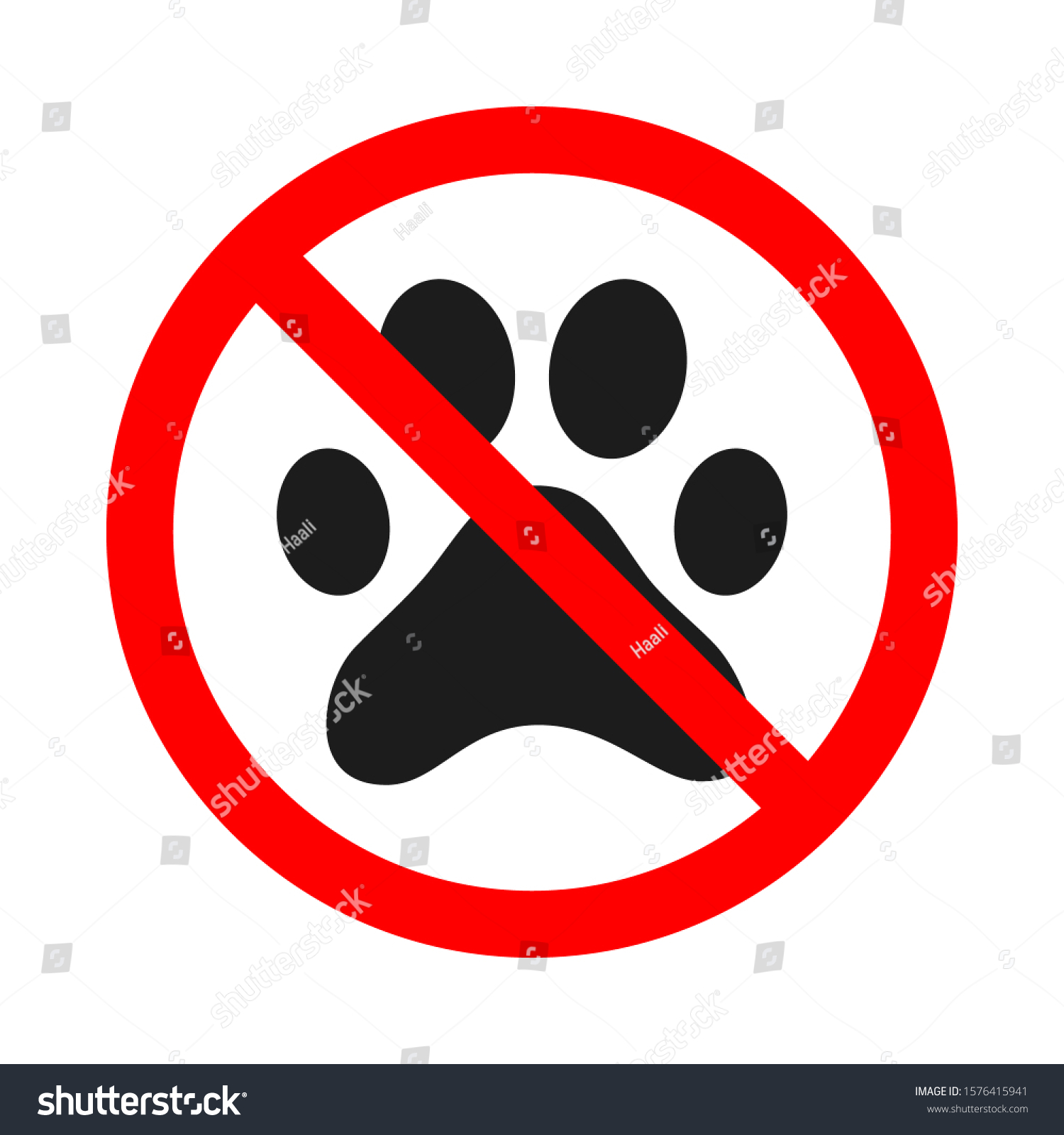 No Pets Allowed Sign Forbidden Animal Stock Vector (Royalty Free ...