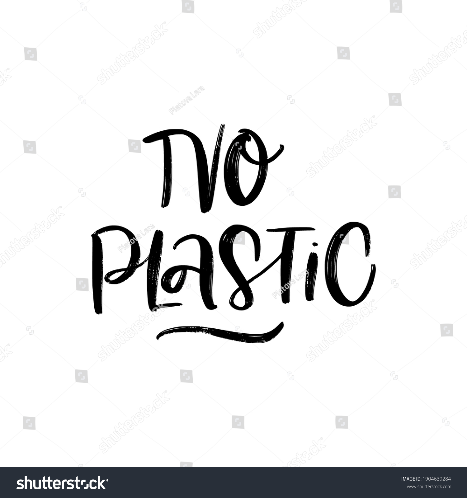 No Plastic Creative Vector Lettering Words Stock Vector (Royalty Free ...