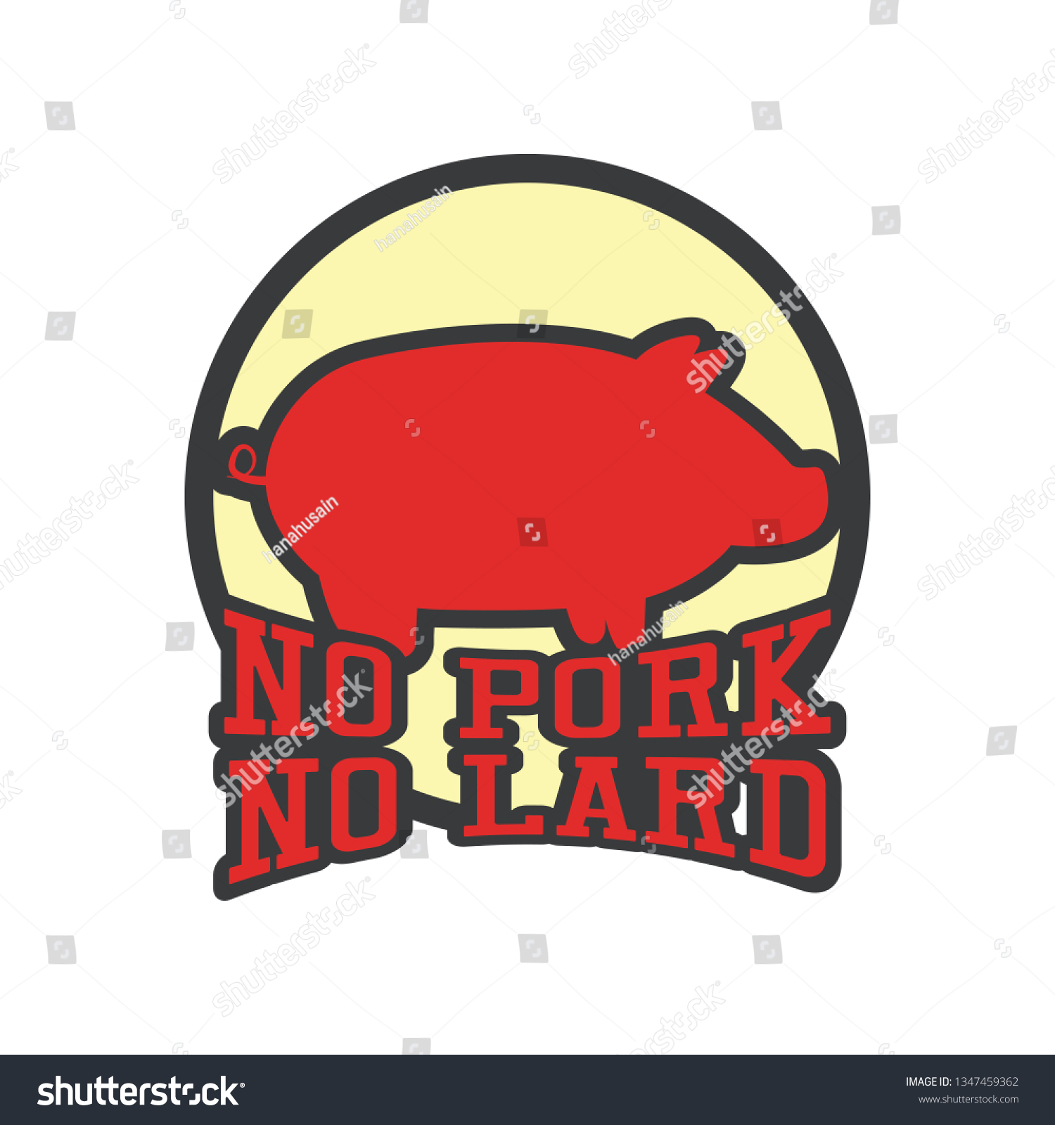 Stock Vector No Pork No Lard Sticker Icon Vector Illustration 1347459362 