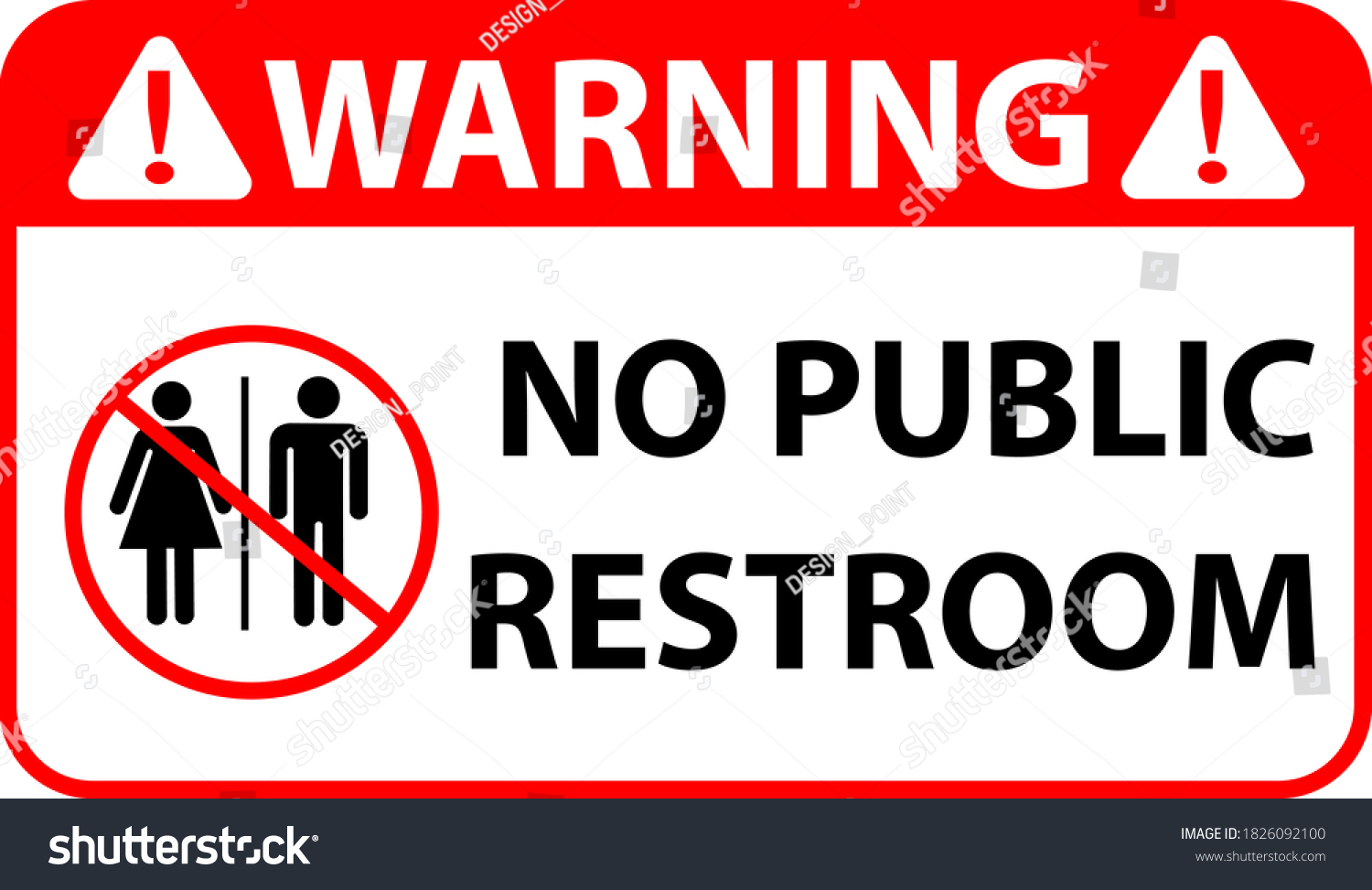 No Public Restroom Sign Isolated On Stock Vector (Royalty Free) 1826092100