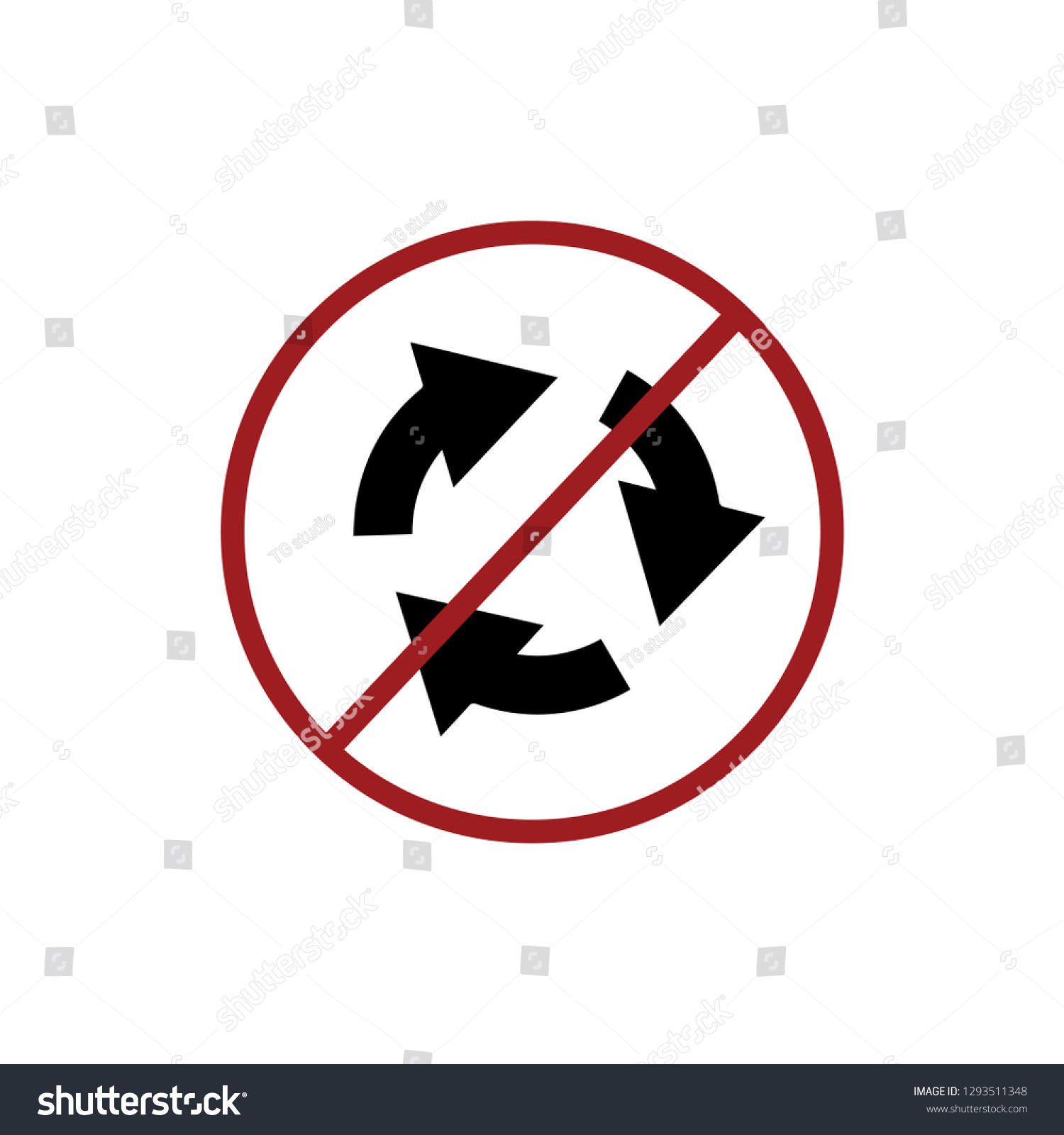 No Recycle Icon Vector No Symbol Stock Vector (Royalty Free) 1293511348