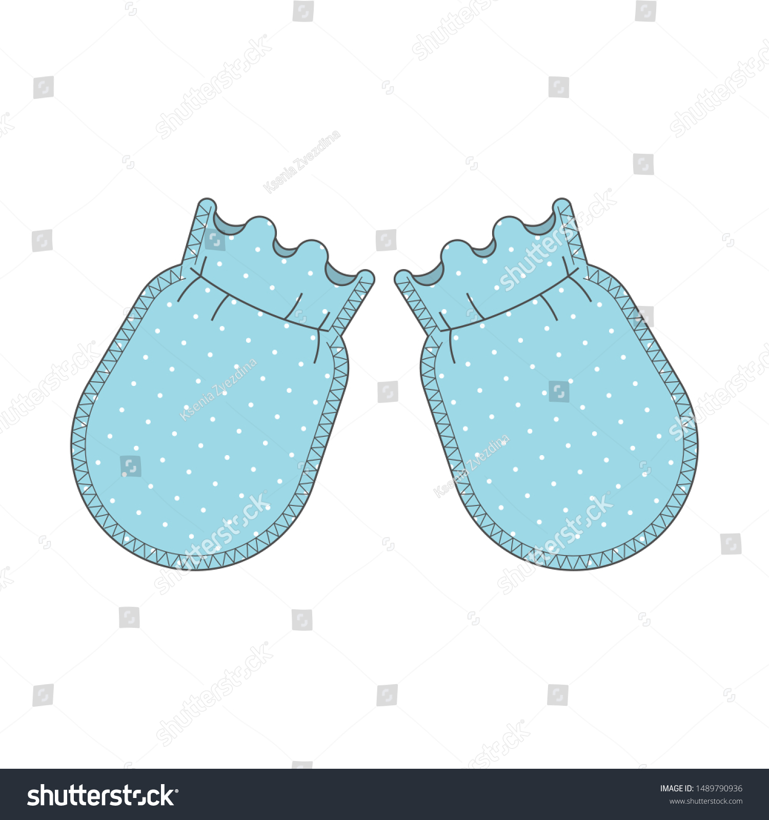 No Scratch Protection Mittens Newborn Infants Stock Vector Royalty Free 1489790936