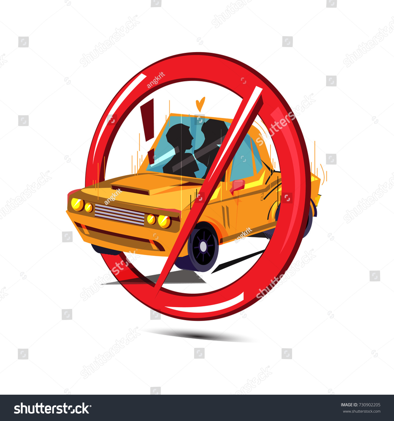 No Sex Car Sign Vector Illustration Stock Vector Royalty Free 730902205