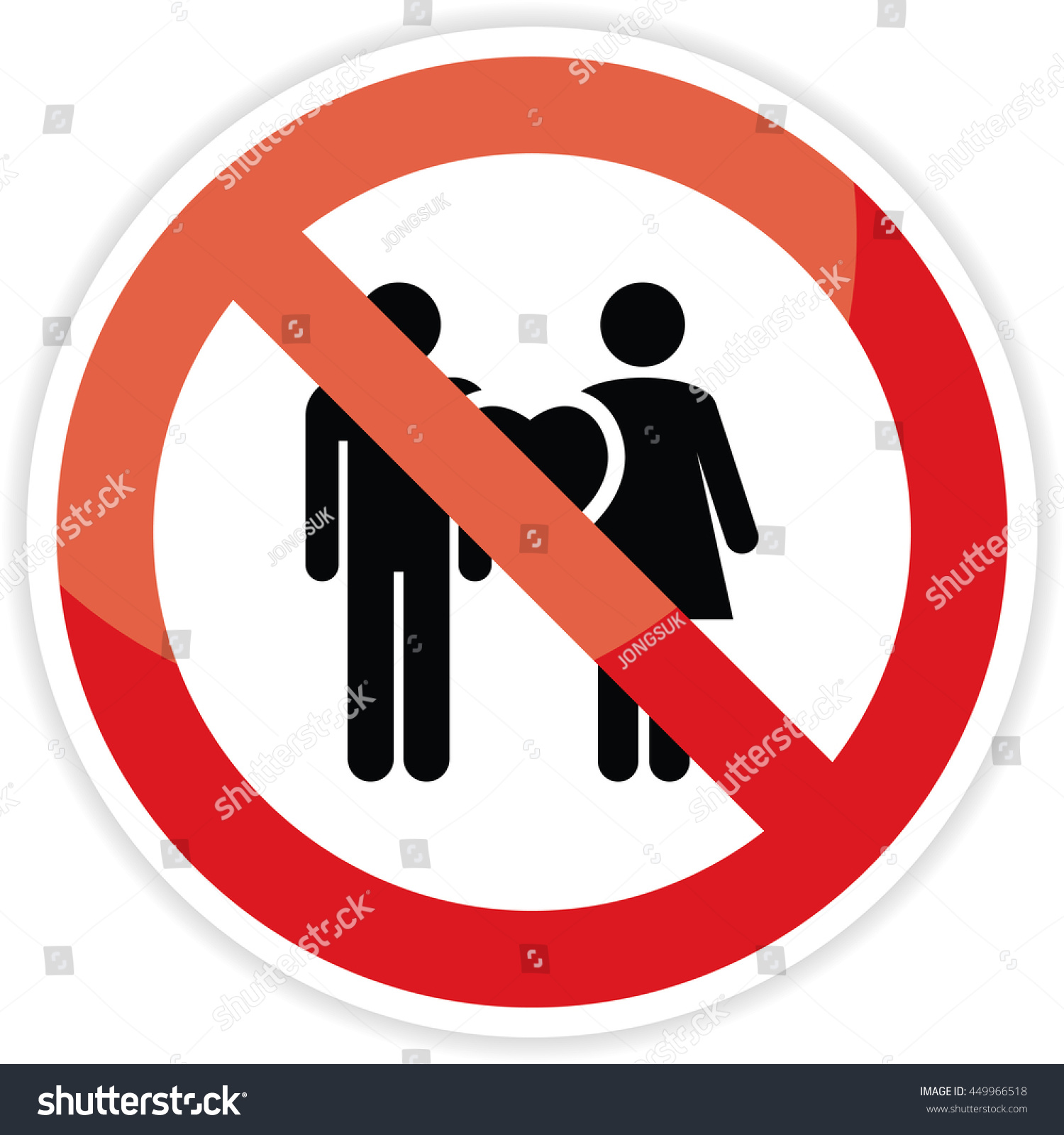 No Sex Sign On White Backgroundvector Stock Vector 449966518 Shutterstock 