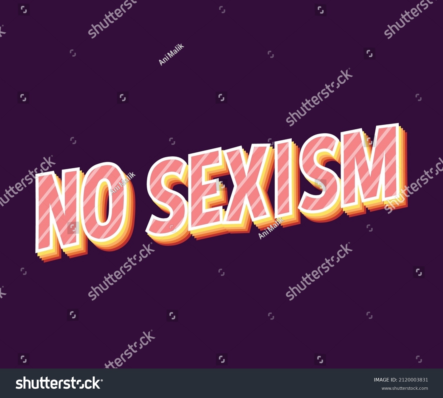 No Sexism Vector Illustration Slogan About Stok Vektör Telifsiz 2120003831 3154