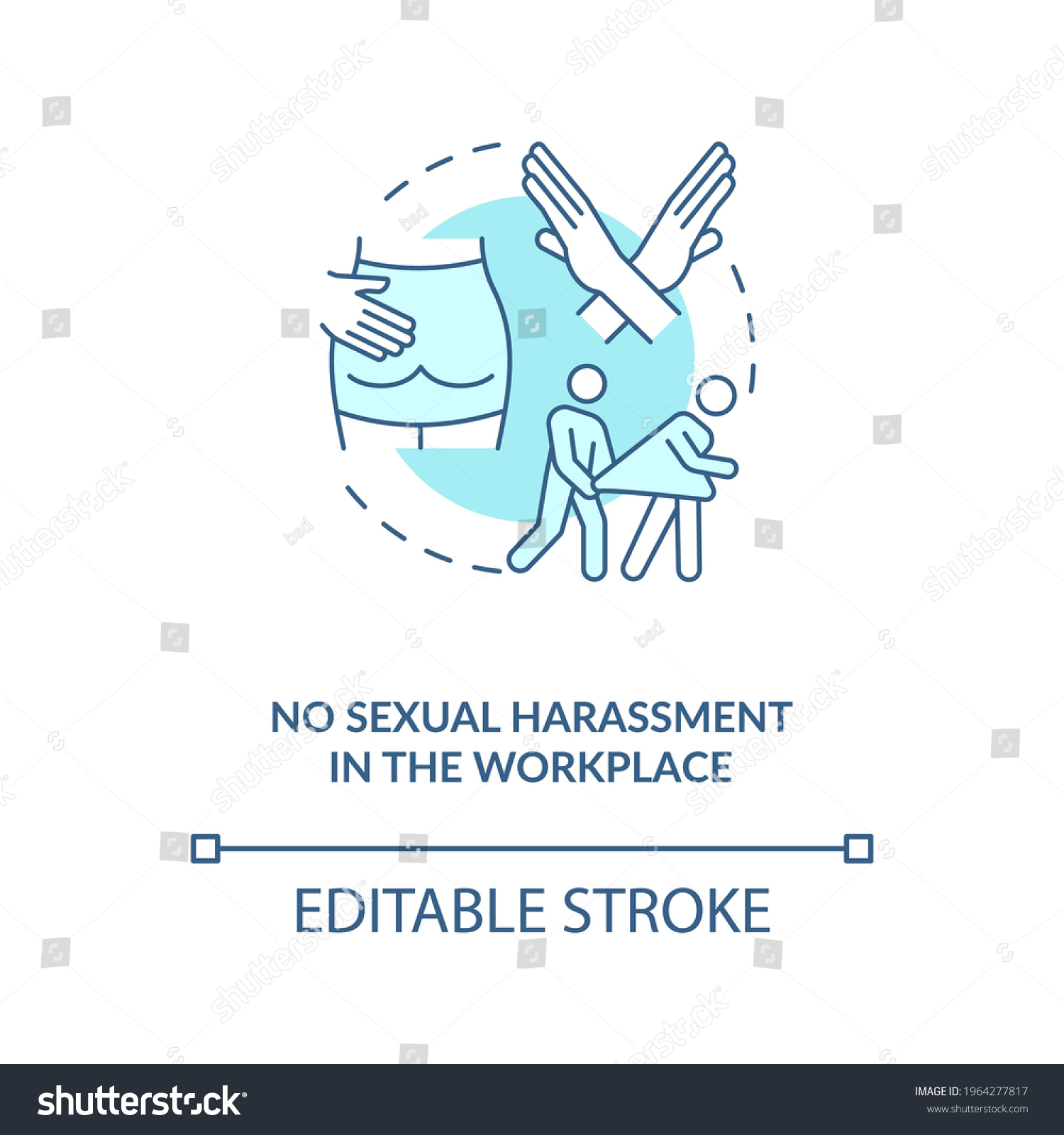 No Sexual Harassment Workplace Blue Concept Stock Vector Royalty Free 1964277817 Shutterstock 