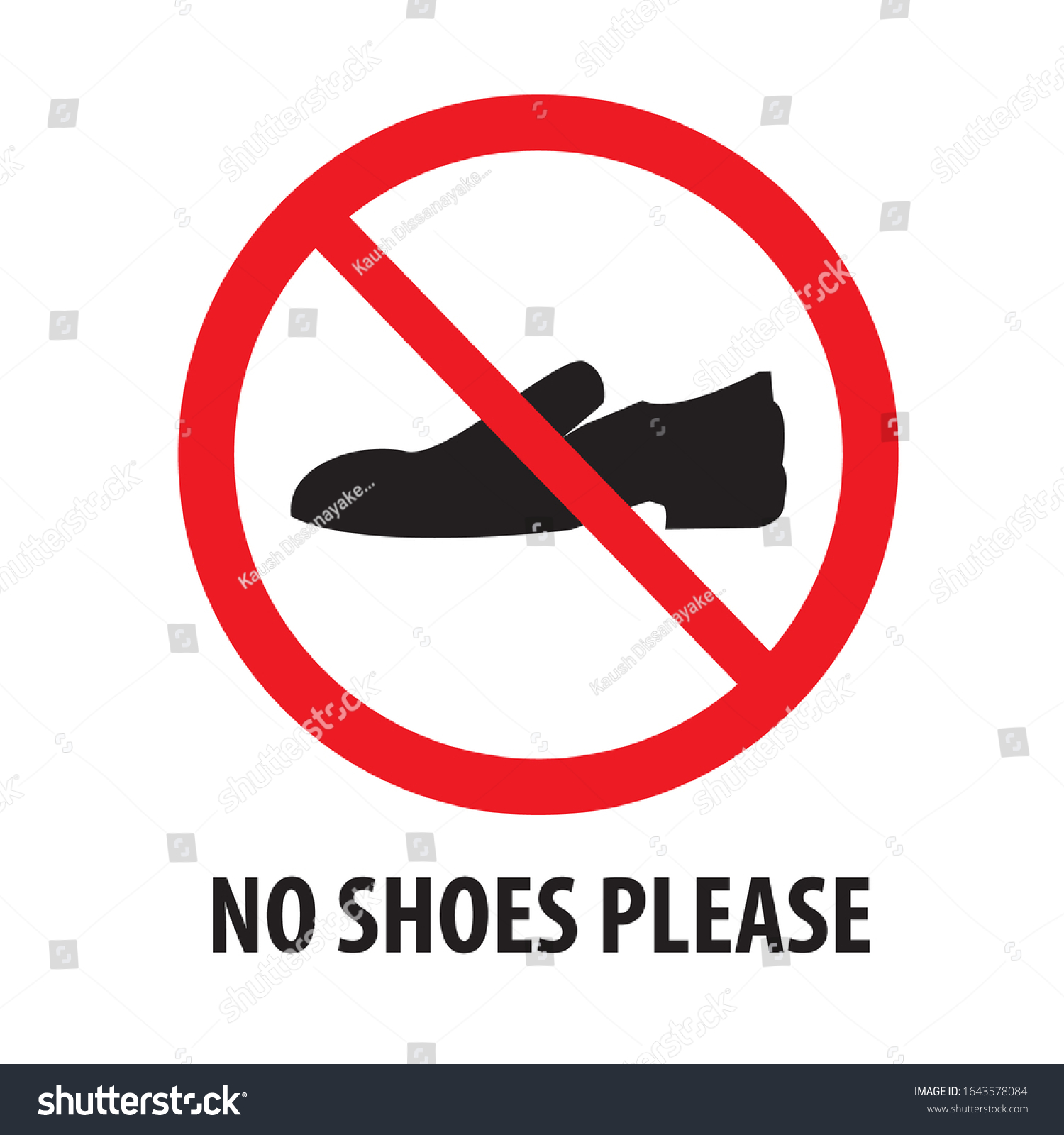 No Shoes Please Vector Icon Stock Vector (Royalty Free) 1643578084