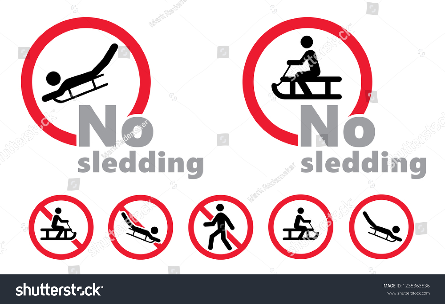 No Sledding Sleigh Sign Funny Vector: Stock-Vektorgrafik (Lizenzfrei