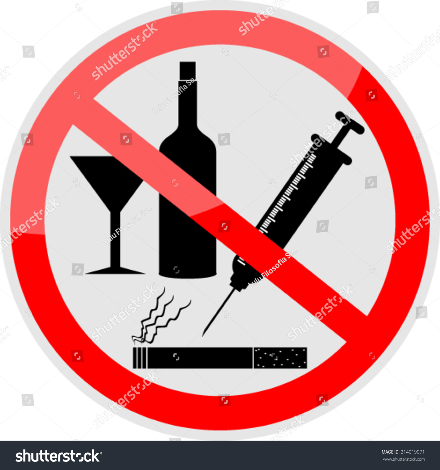 No Smoking Alcohol Drugs Isolated On Stock Vector Royalty Free 214019071