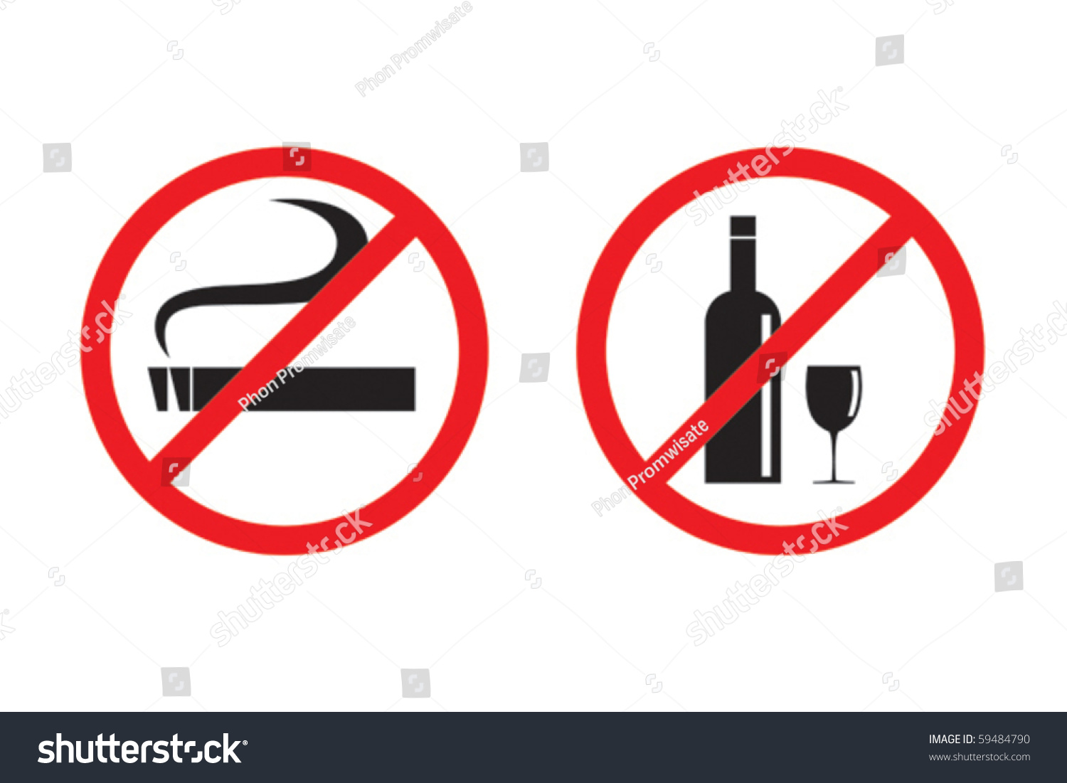 No Smoking And Drinking Vector - 59484790 : Shutterstock