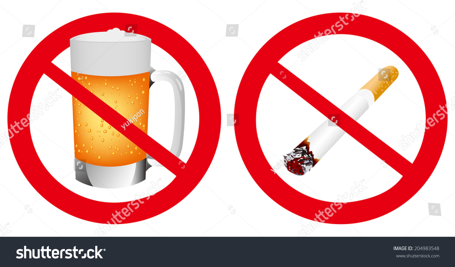 No Smoking No Alcohol Sign Vector Stock Vector Royalty Free