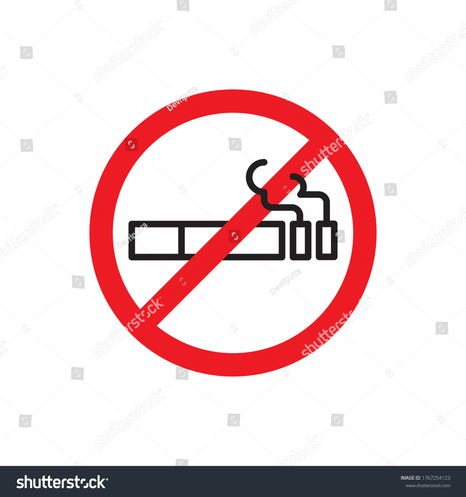 No Smoking Cigarette Icon Vector Illustration Stock Vector (Royalty ...