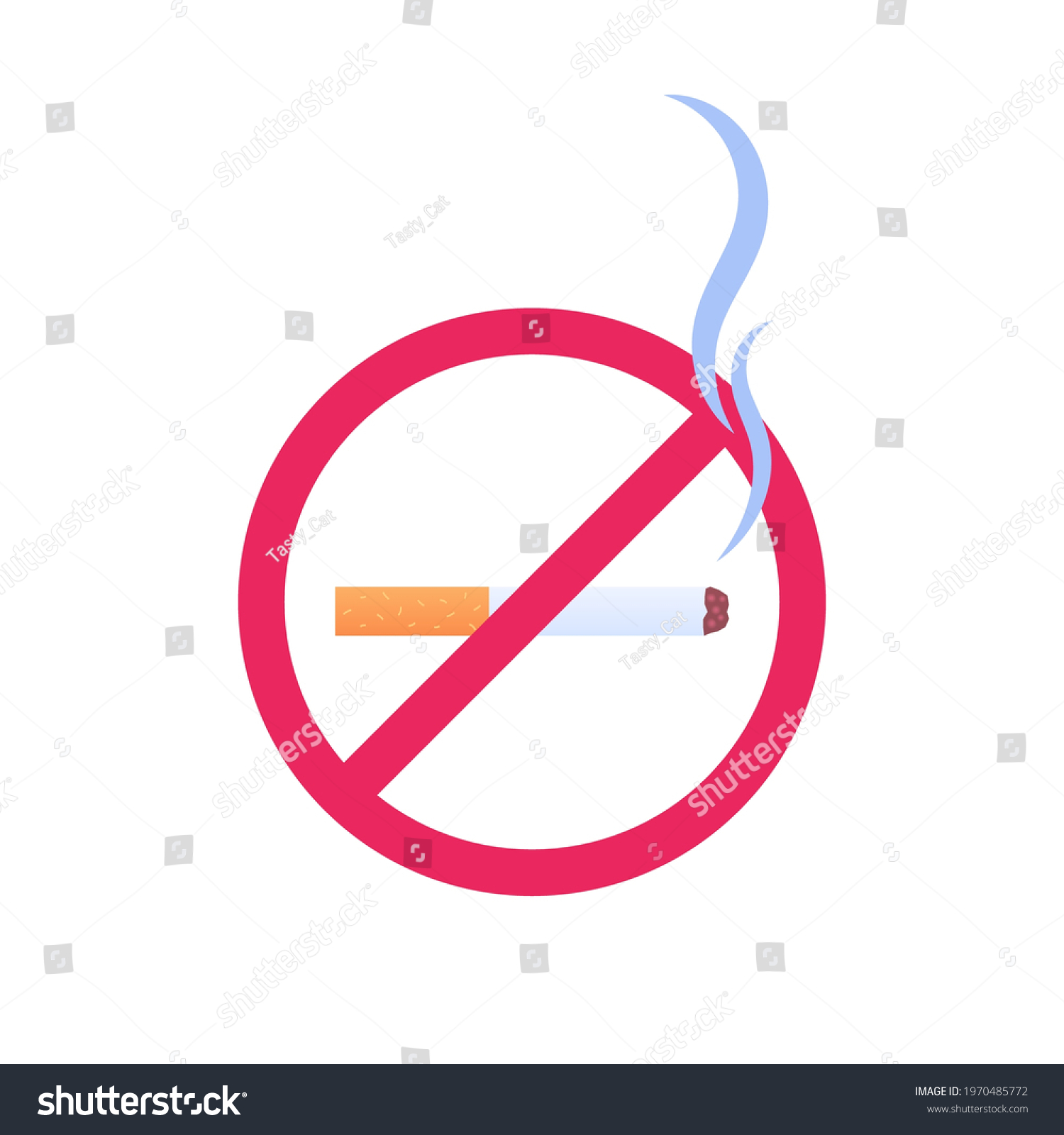 No Smoking Concept Vector Flat Illustration Stock Vector (Royalty Free ...