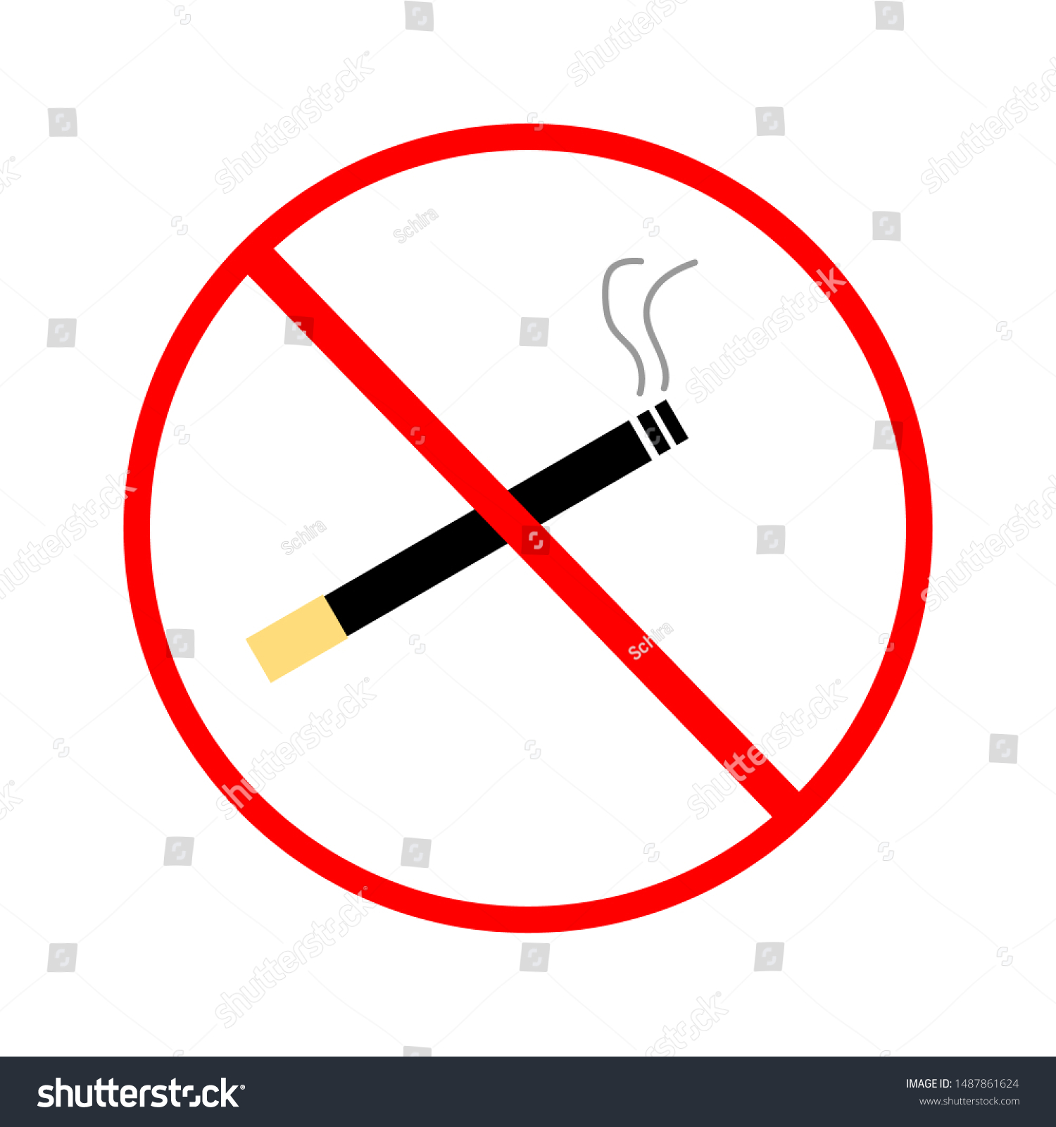 No Smoking Sign Symbols Stock Vector (Royalty Free) 1487861624 ...