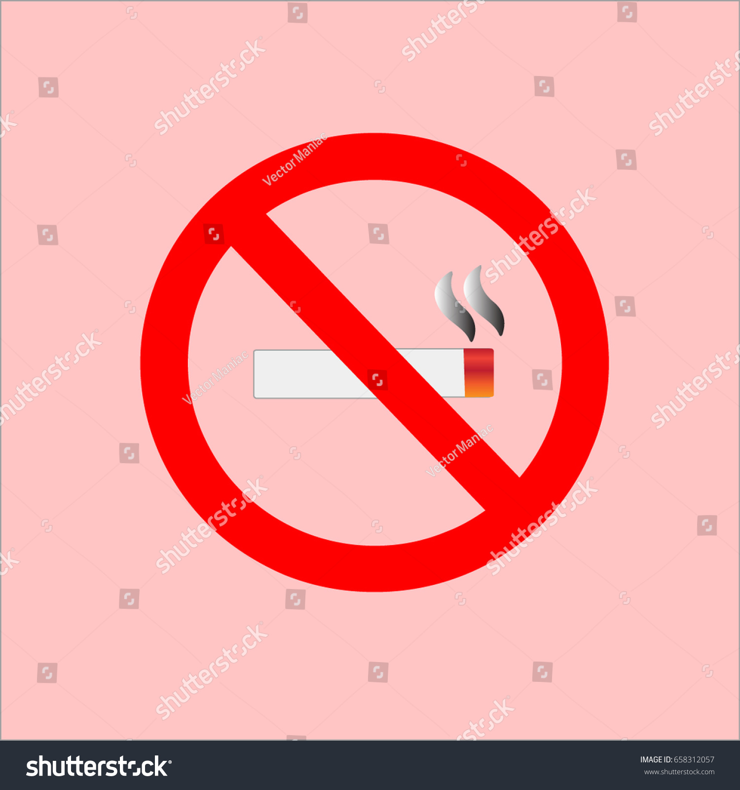 No Smoking Sign Vector Stock Vector Royalty Free 658312057 Shutterstock 1424