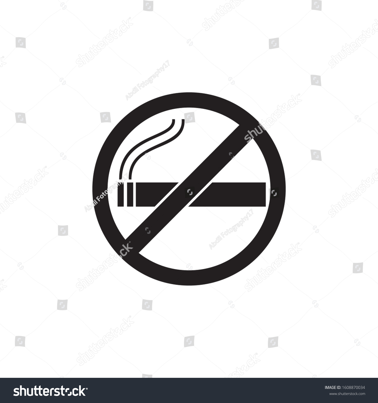 No Smoking Sign Smoking Prohibited Symbol Stock Vector (Royalty Free ...