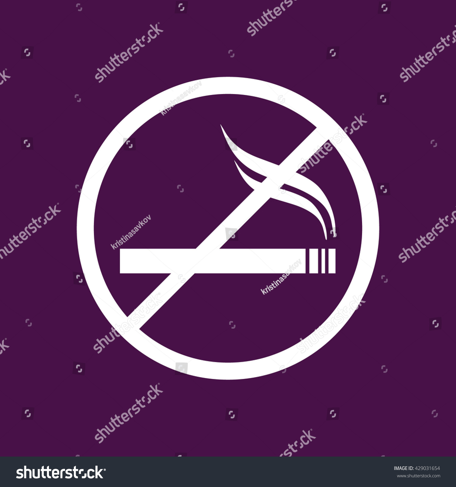 No Smoking Sign Vector Purple Background Vector De Stock Libre De Regalías 429031654 3935