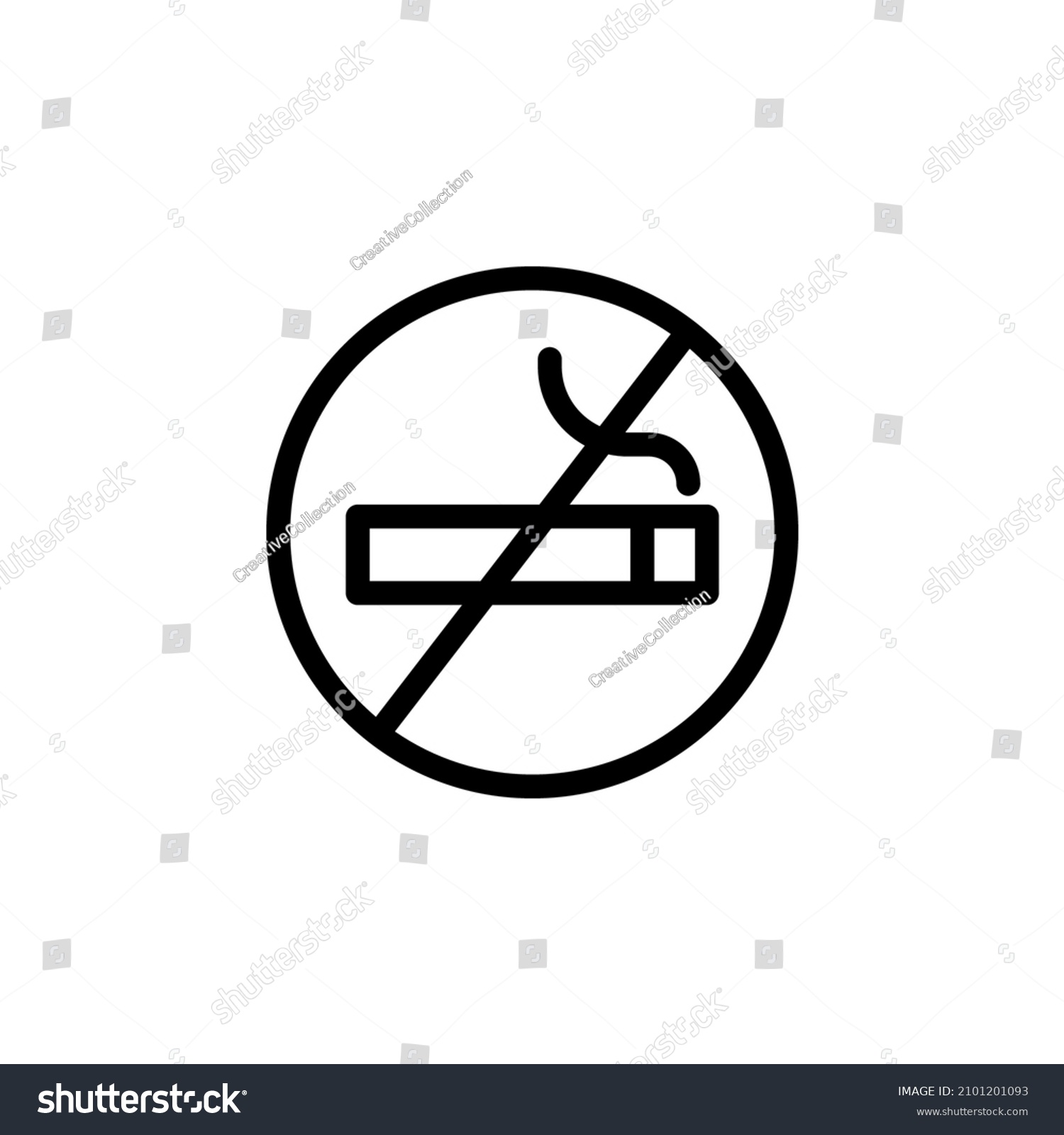 No Smoking Outline Icon Vector Stock Vector (Royalty Free) 2101201093 ...