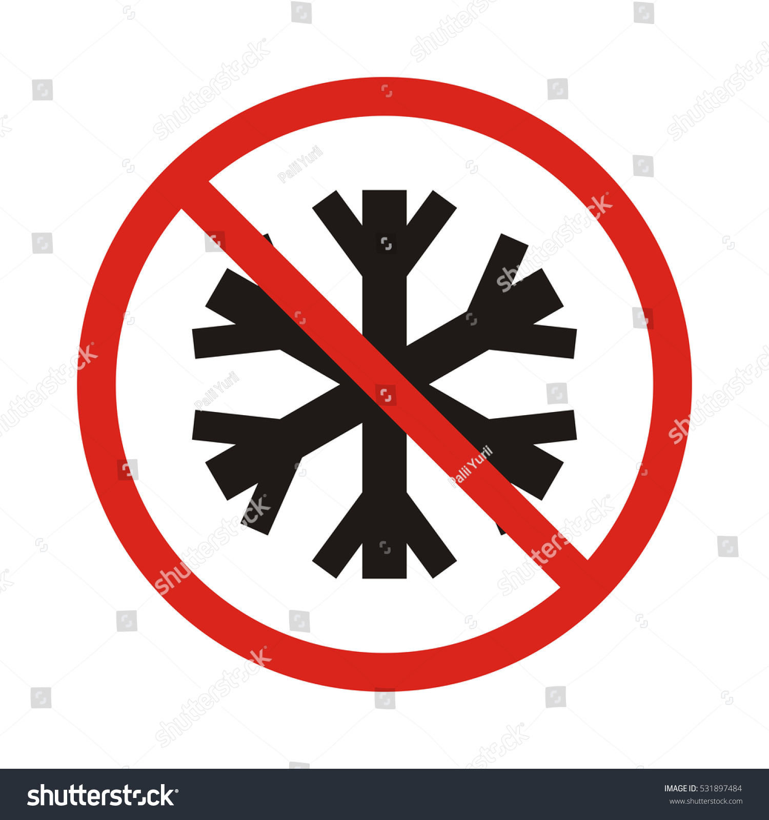 No Snowflake No Frozen Red Prohibition Stock Vector (Royalty Free ...