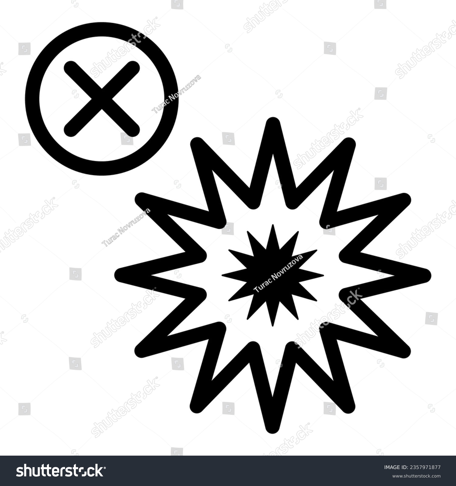 SVG of No spark line icon, Safety engineering concept, No Fireworks sign on white background, Prohibition spark icon in outline style for mobile concept and web design. Vector graphics svg