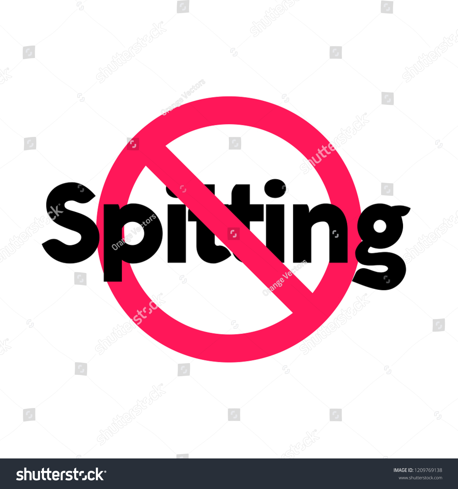 No Spitting Vector Signage Illustration 스톡 벡터(로열티 프리) 1209769138 ...