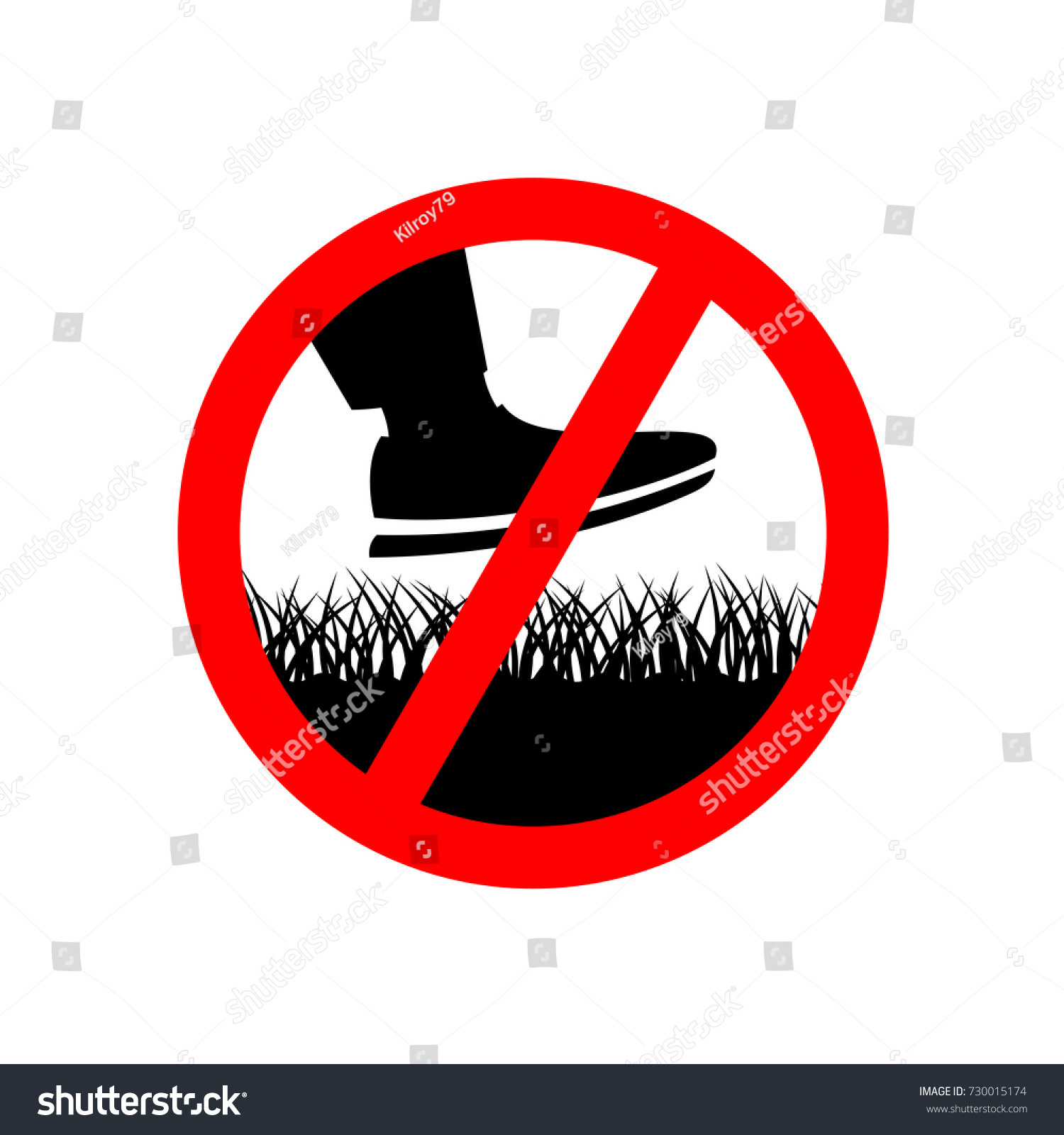 No Step On Lawn Grass Prohibition Stock Vector (Royalty Free) 730015174 ...