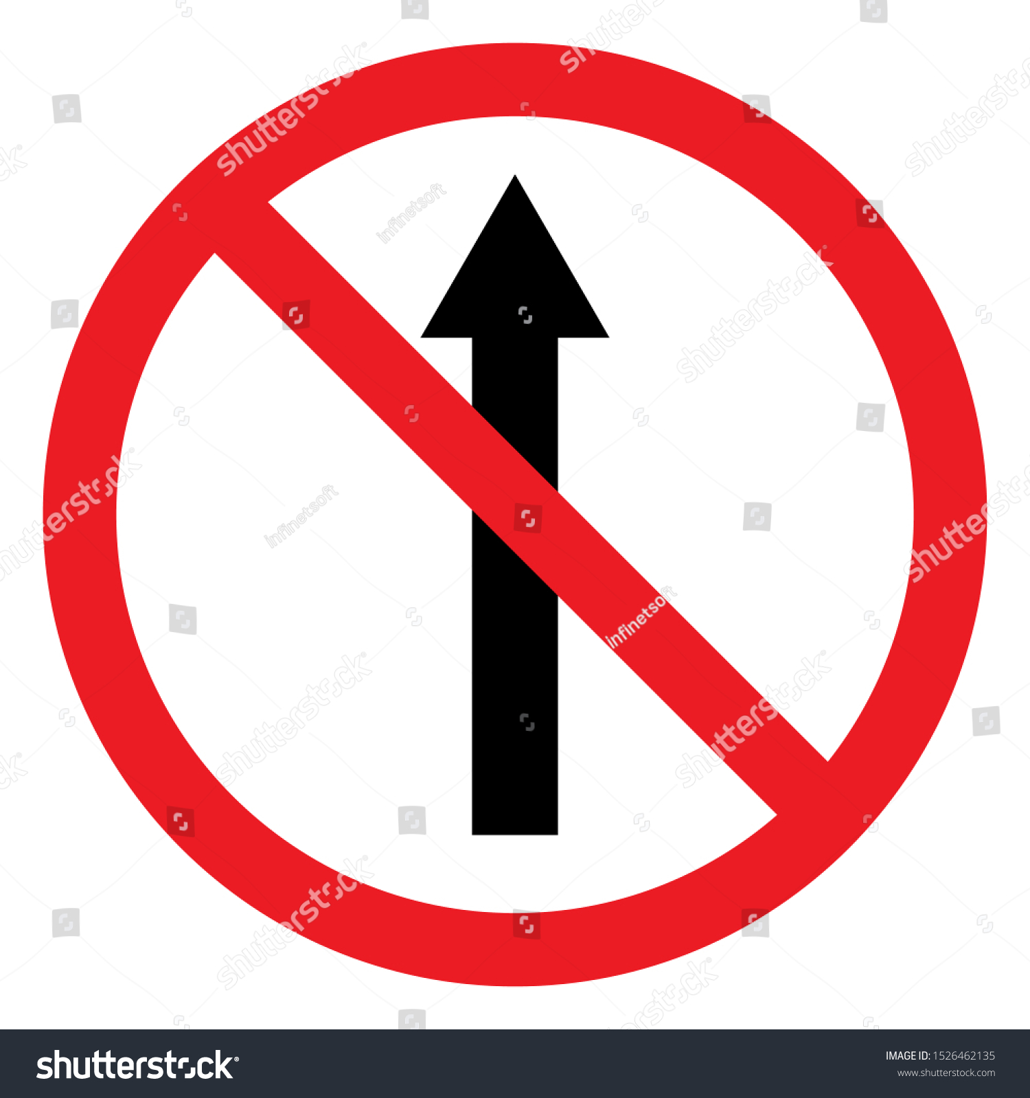 No Straight Traffic Sign Vector Illustration Stock Vector (Royalty Free ...