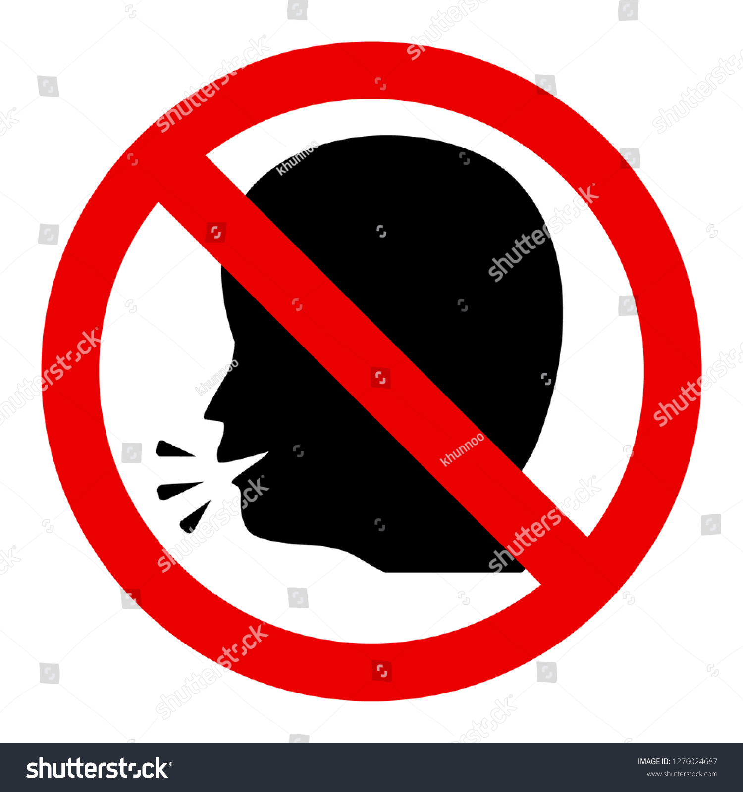 No Talk Sign Black Human Head Stock Vector (Royalty Free) 1276024687 ...