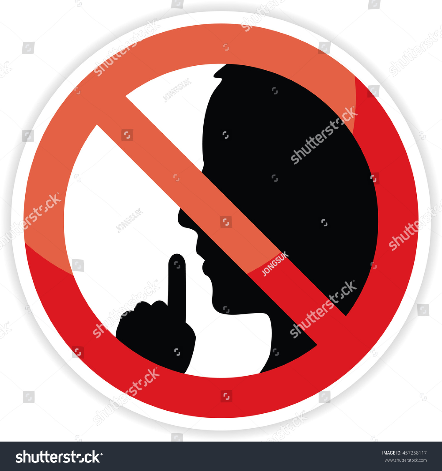 No Talking Sign On White Backgroundvector Stock Vector (Royalty Free ...