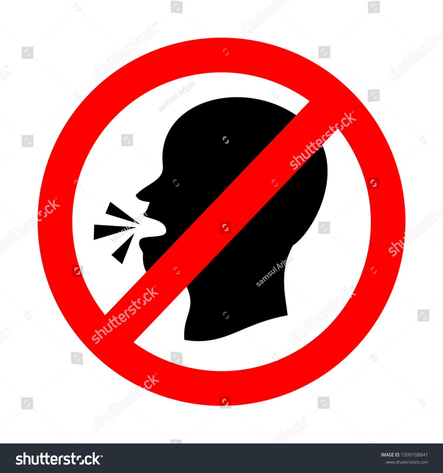 No Talking Sign Vector Illustration Stock Vector (Royalty Free ...