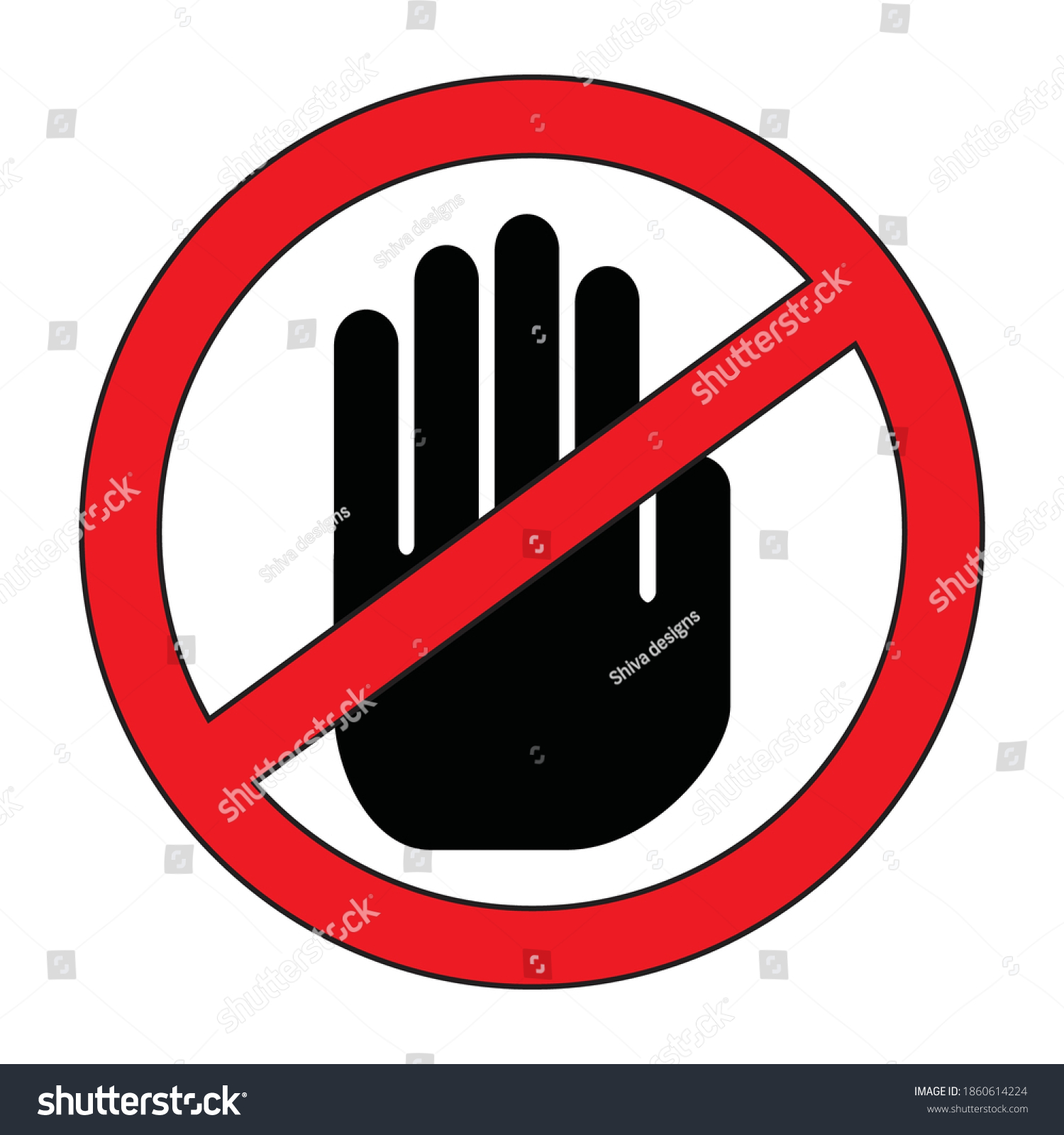 No Touching Symbol Prohibited Mark Stock Vector (royalty Free 