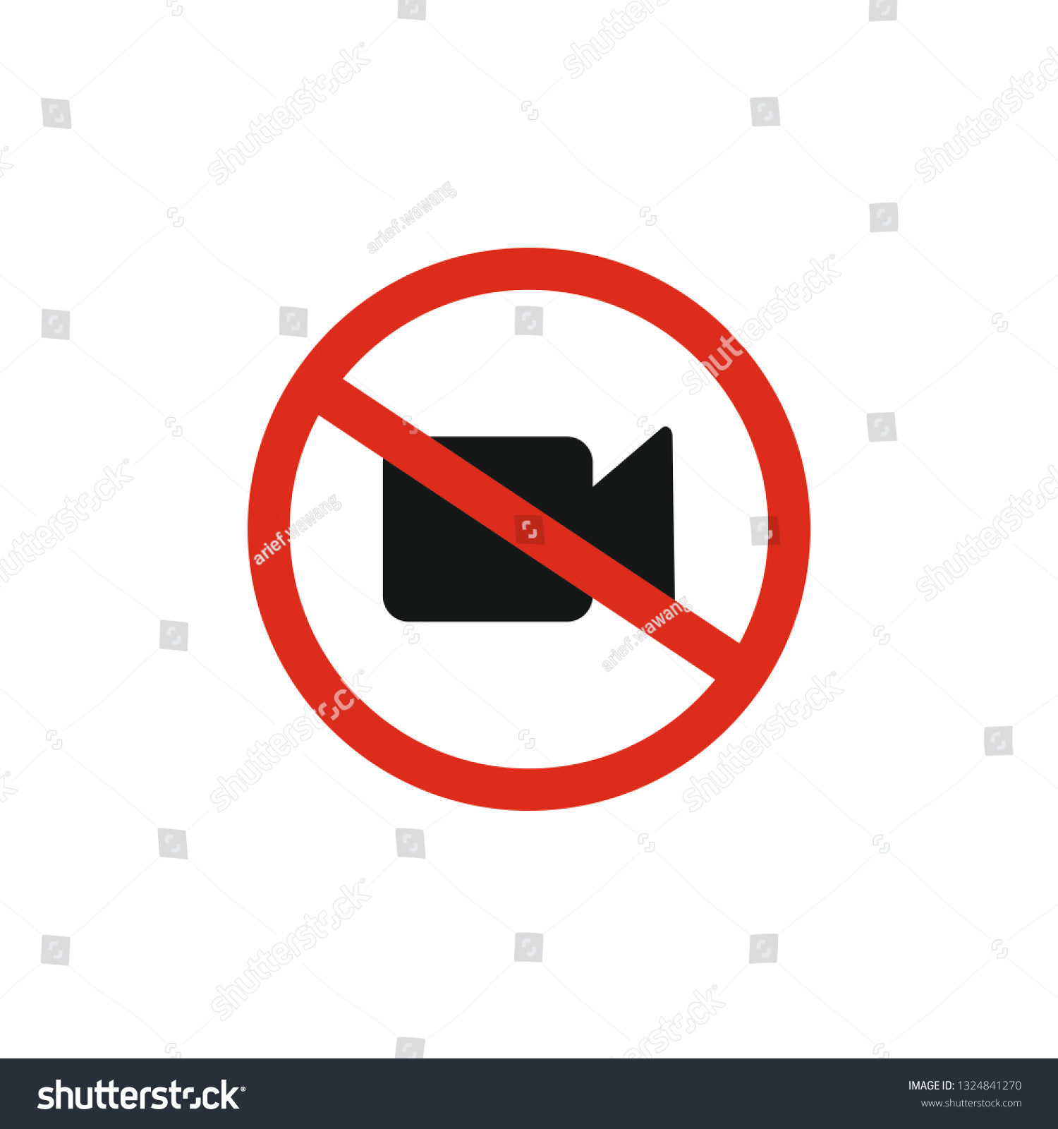 No Video Camera Icon Stock Vector (Royalty Free) 1324841270 | Shutterstock
