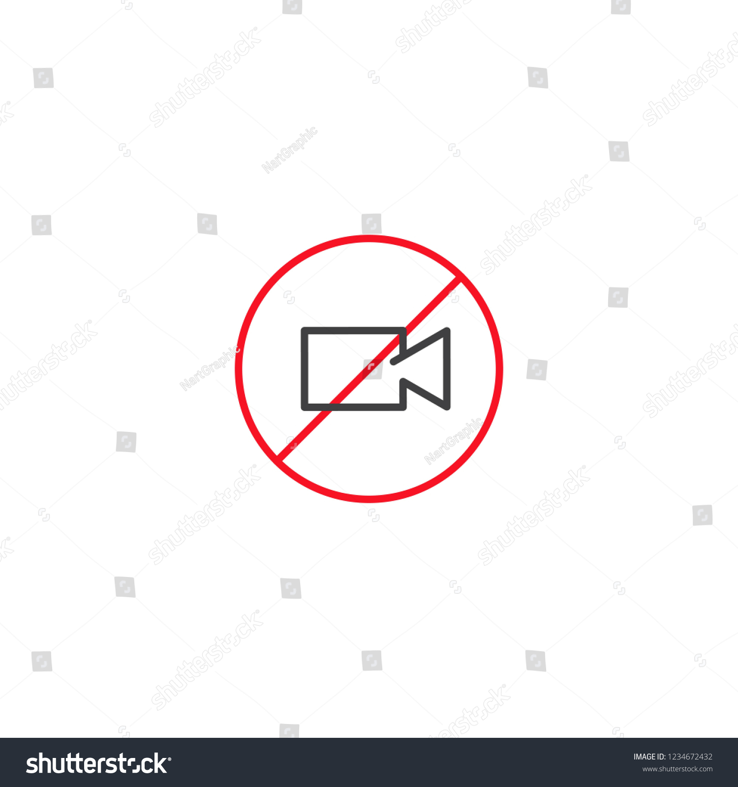 No Video Camera Icon Vector Stock Vector (Royalty Free) 1234672432
