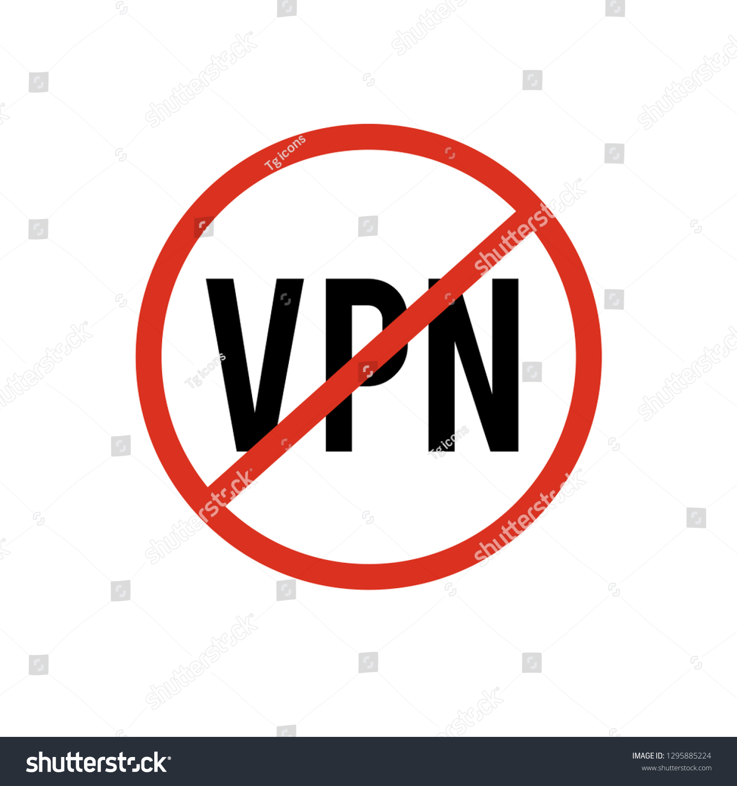 No Vpn Icon Vector No Vpn Stock Vector (Royalty Free) 1295885224