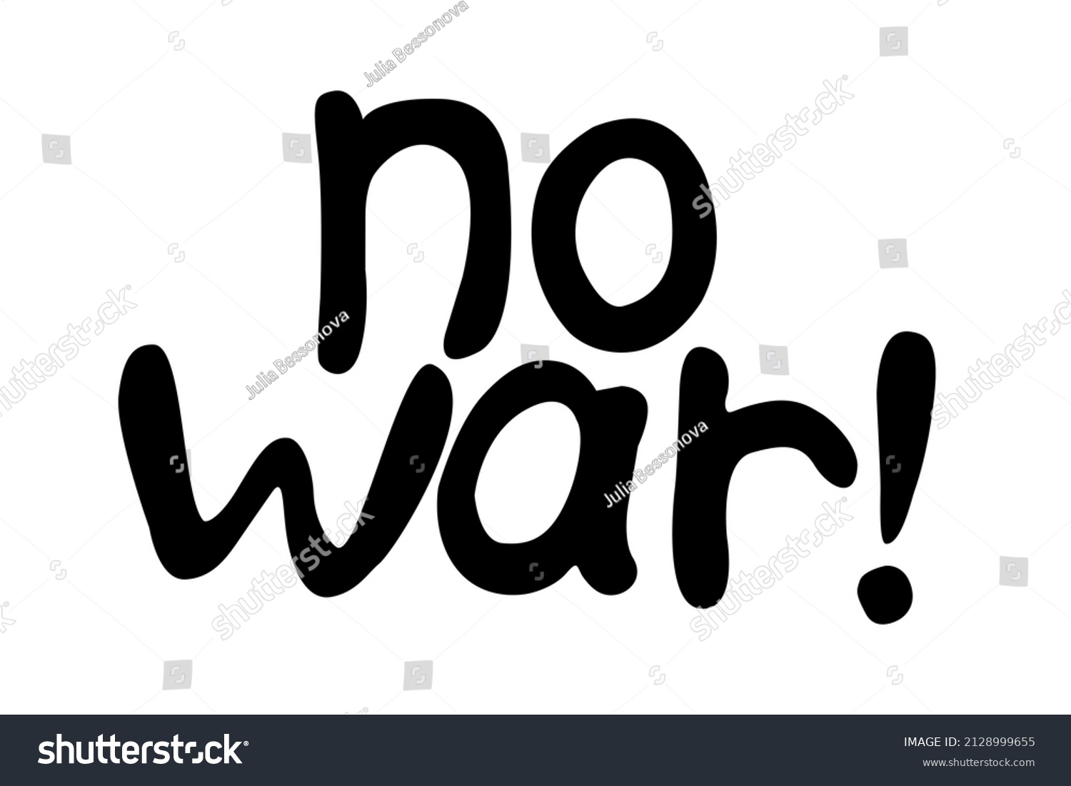 No War Vector Inscription Doodle Handwritten Stock Vector (Royalty Free ...