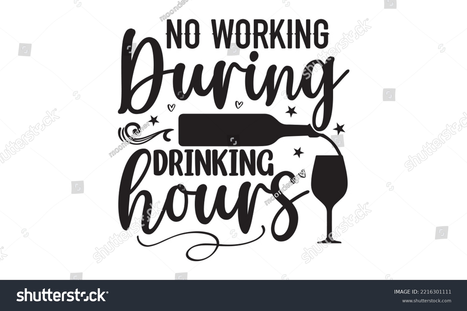 SVG of No working during drinking hours - Alcohol SVG T Shirt design, Girl Beer Design, Prost, Pretzels and Beer, Vector EPS Editable Files, Alcohol funny quotes, Oktoberfest Alcohol SVG design,  EPS 10 svg