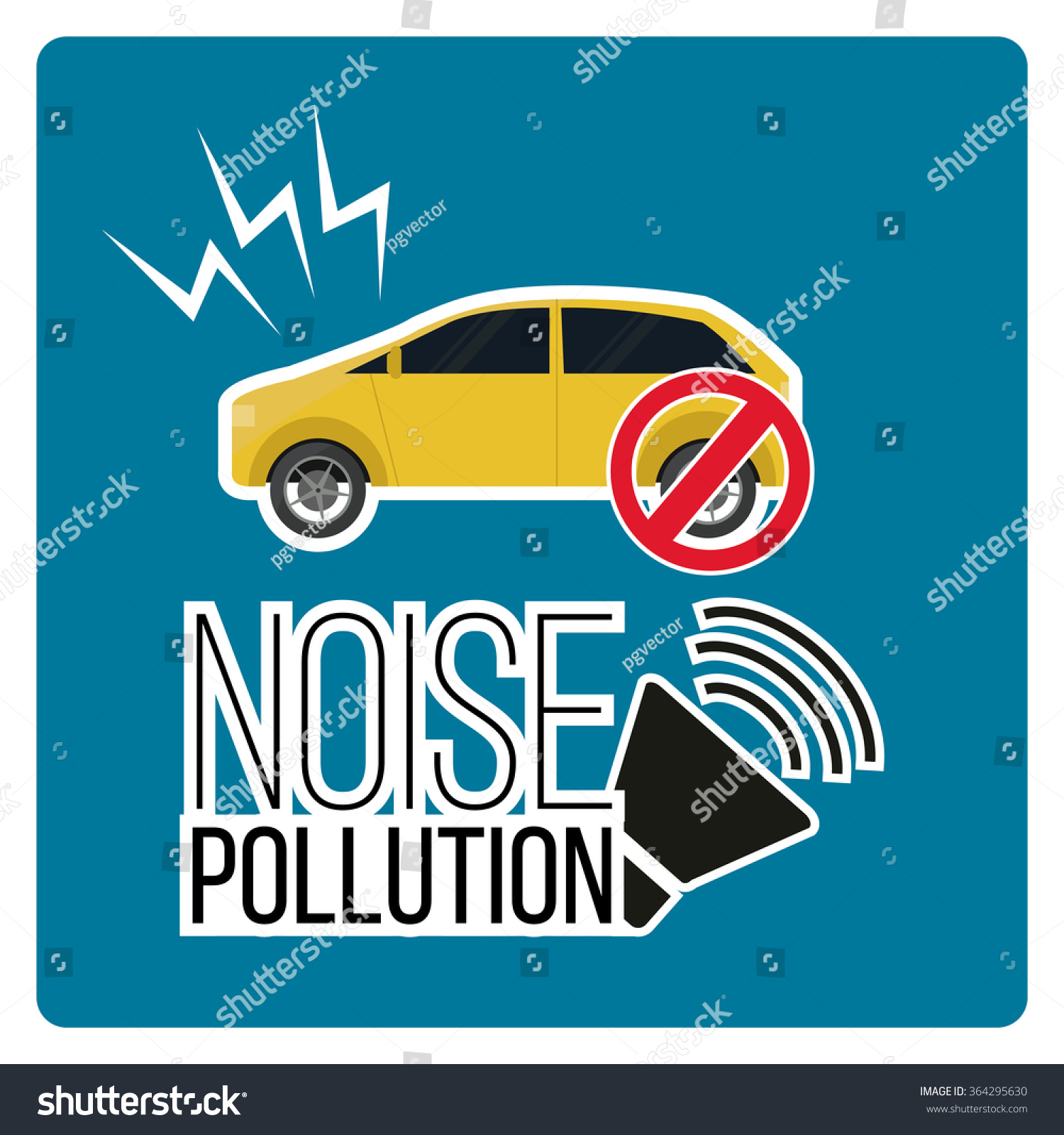 Noise Pollution Illustration Over Blue Color Stock Vector 364295630 ...