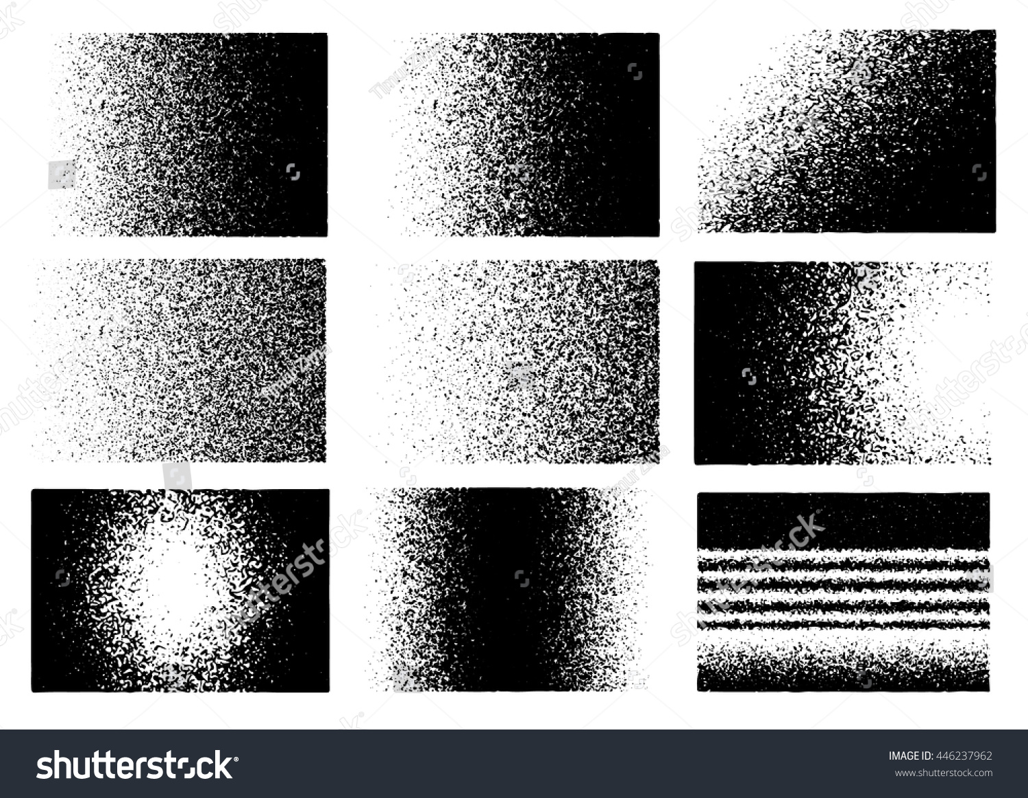 ノイズテクスチャセット 白黒のグラデーション のベクター画像素材 ロイヤリティフリー