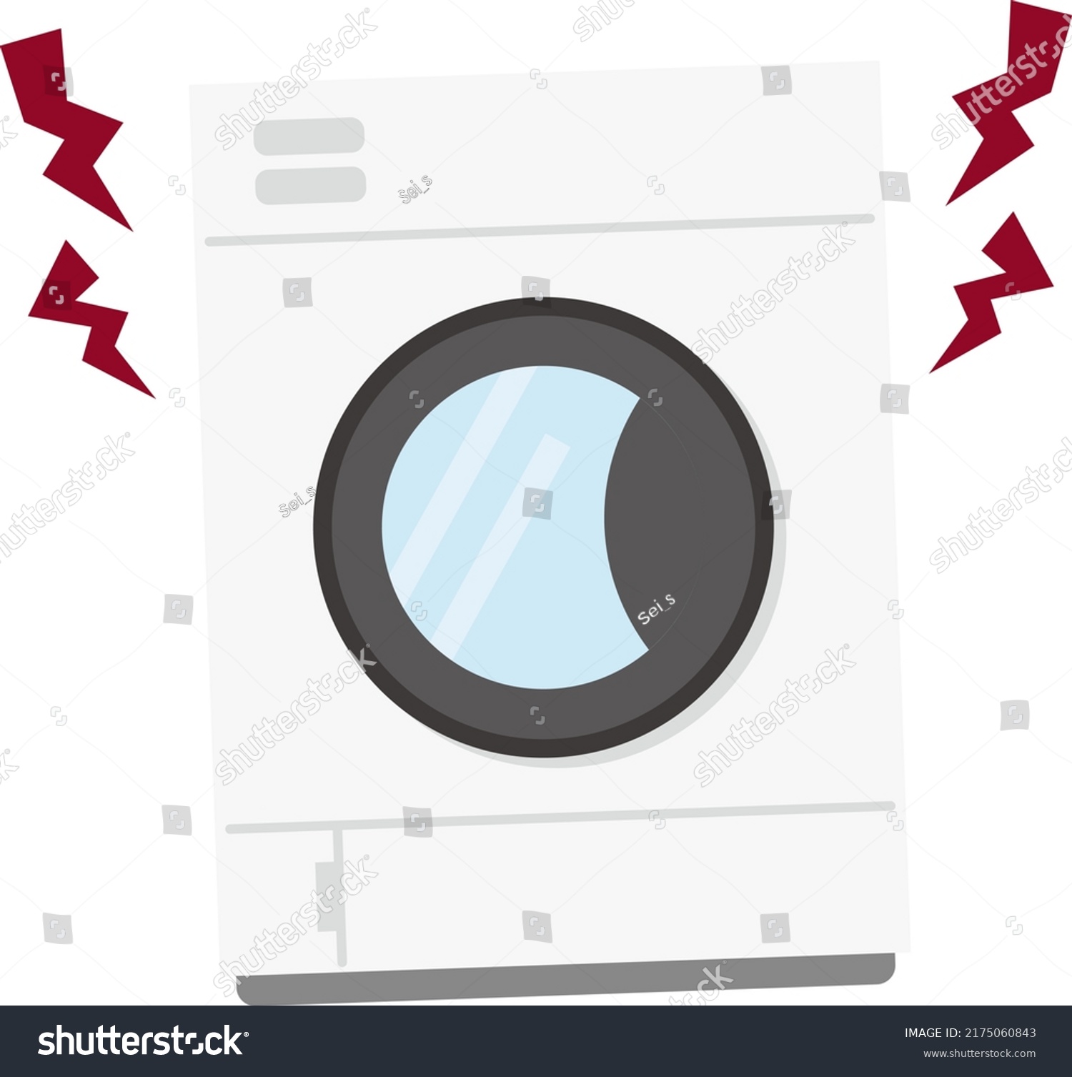 Noisy Drum Type Washing Machine Stock Vector Royalty Free