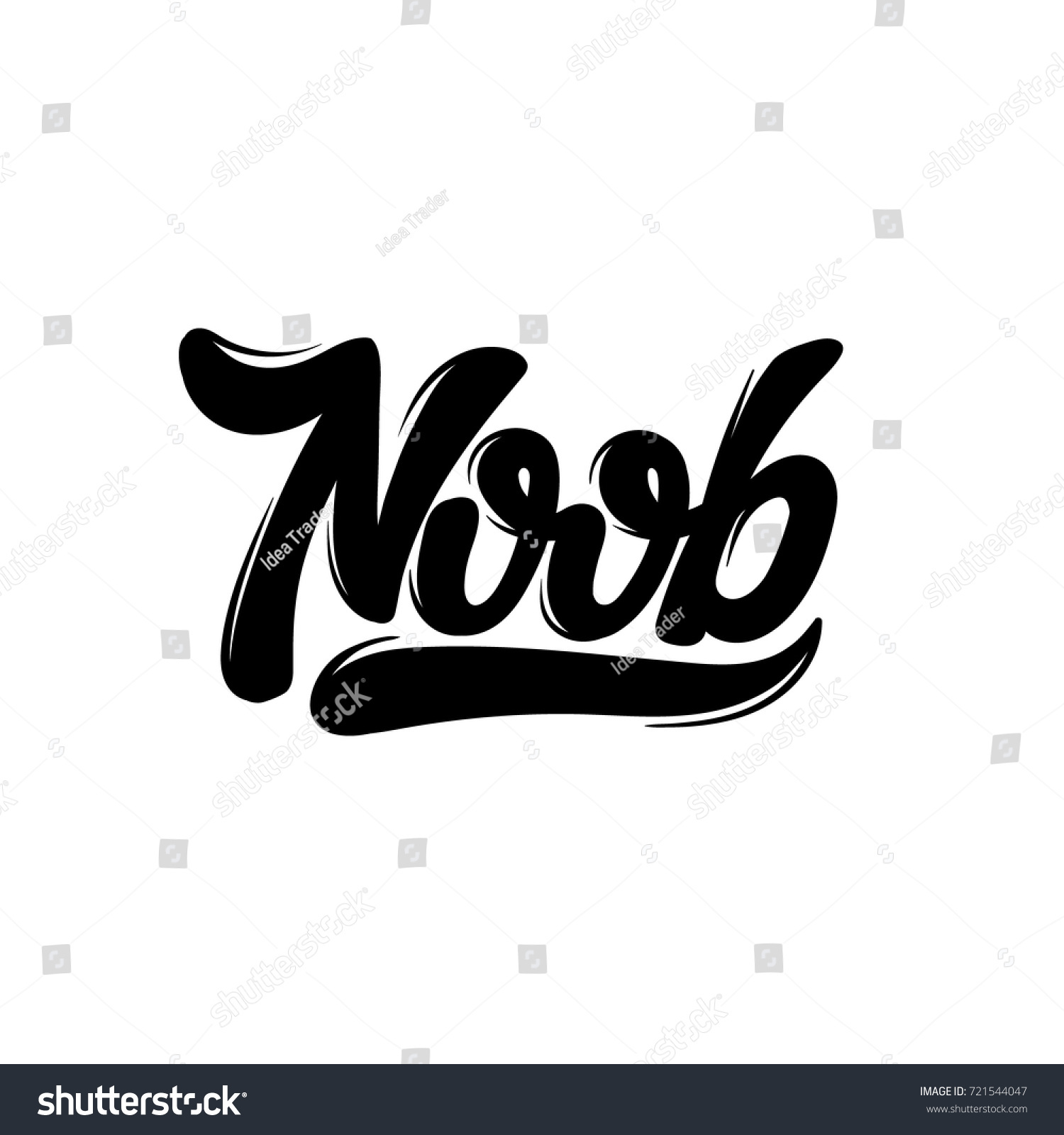 Noob Vector Handwritten Lettering Template Card Stock Vector