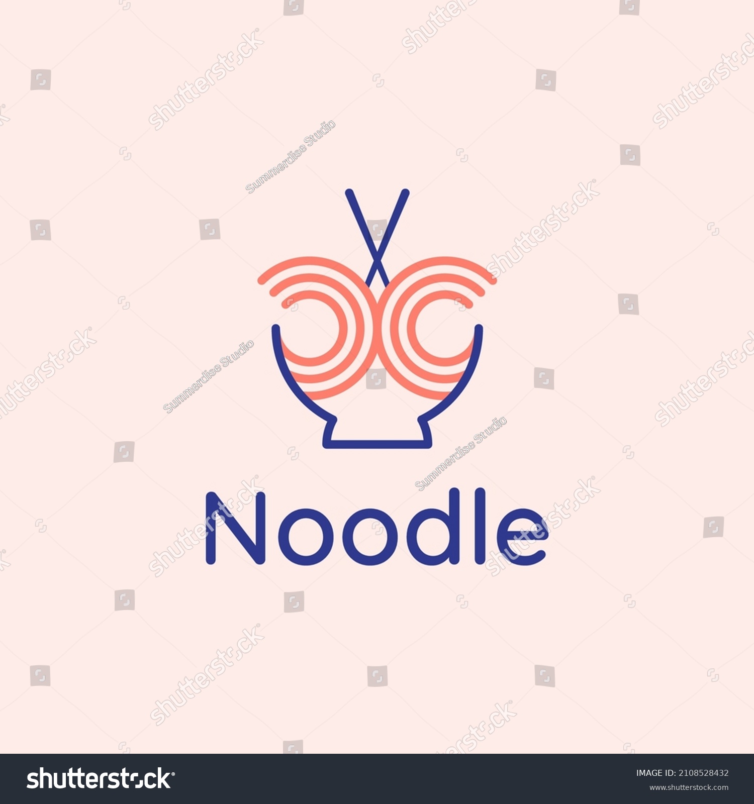 SVG of noodle food line logo with bowl and chopsticks
 svg