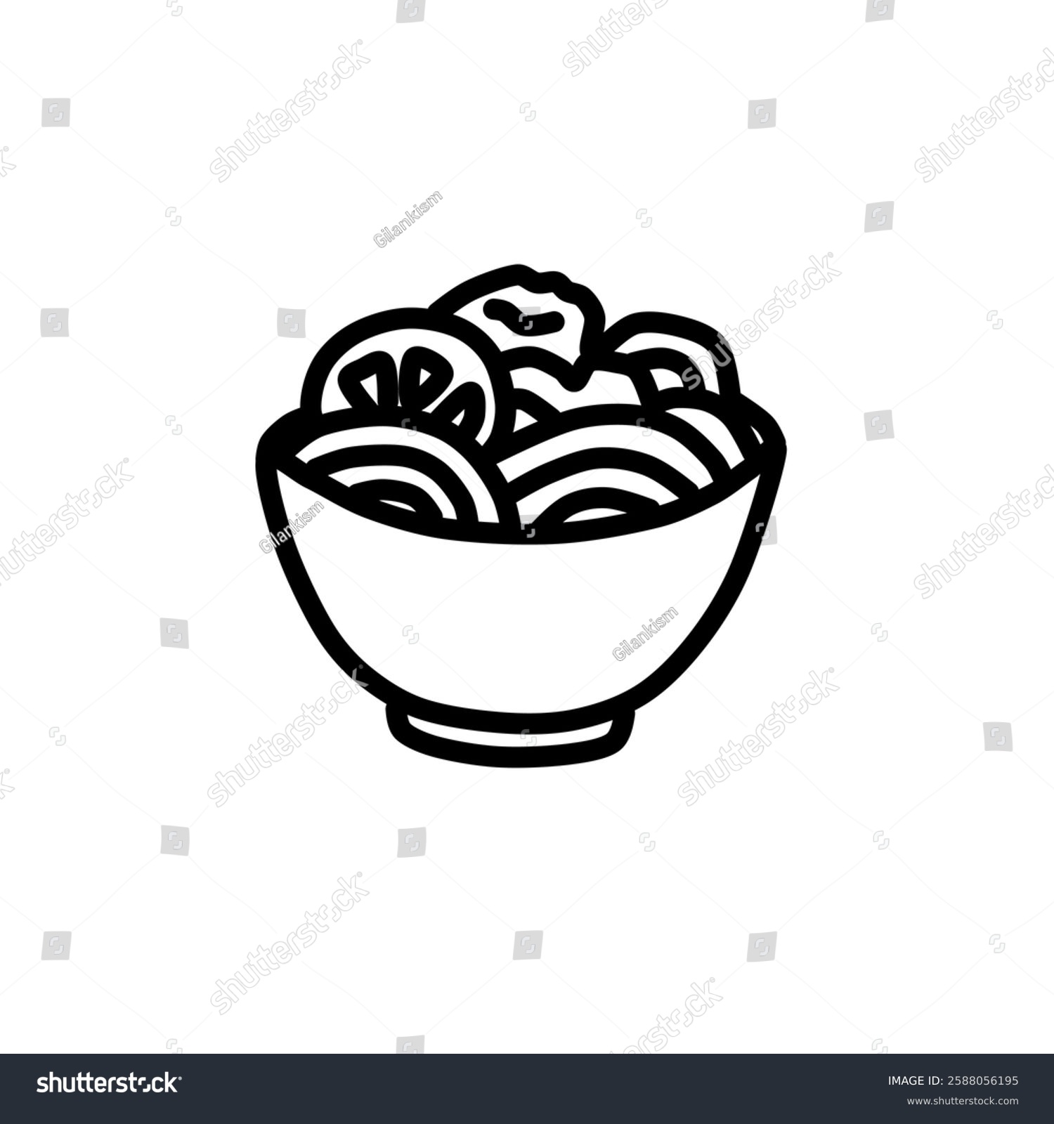 recommend clip art: Noodles with vector line art . Sign and symbol. Clip art, minimalist simple outline. Hand drawing food and drink illustration. Sticker print design