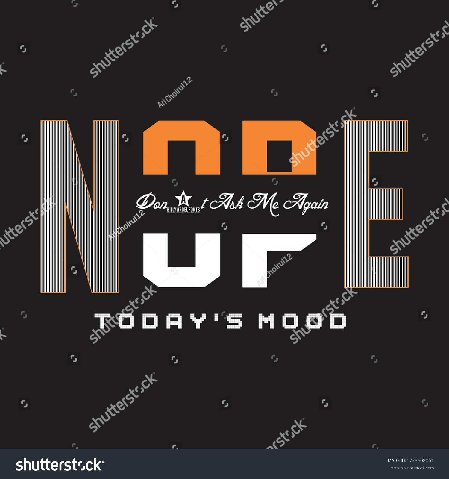 Nope Dont Ask Me Again Typography Stock Vector Royalty Free