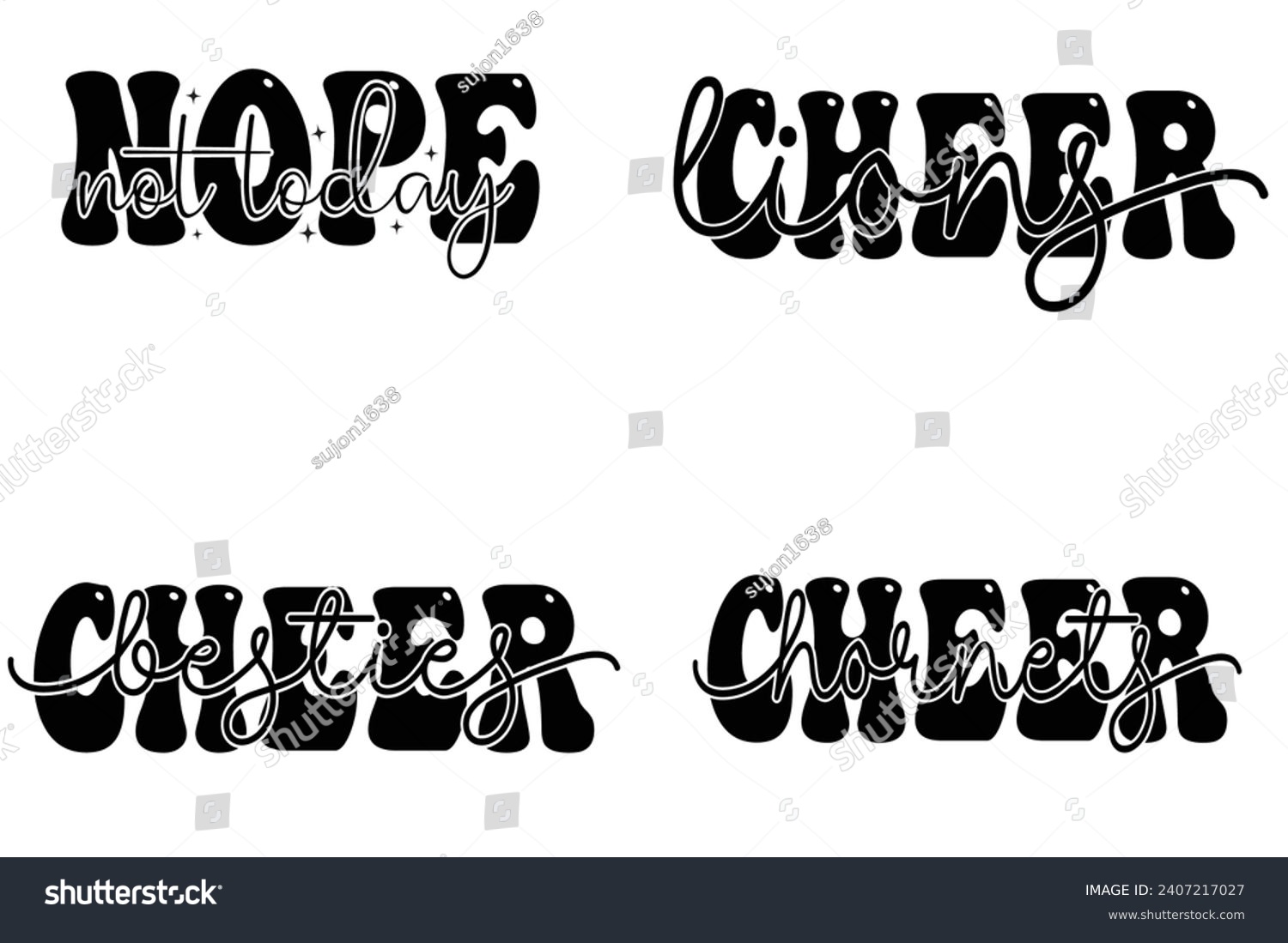 SVG of Nope not today, cheer lions, besties Cheer, Hornets Cheer KIDS T-shirt designs svg