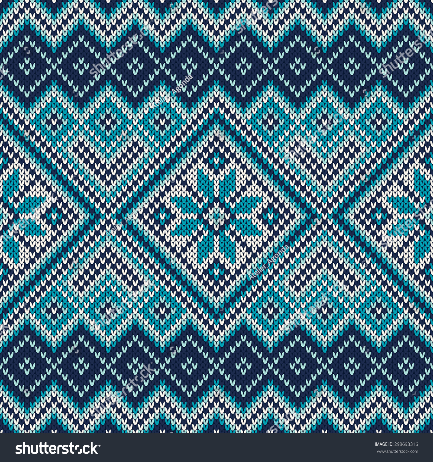 Nordic Traditional Fair Isle Style Seamless Knitted Pattern Stock ...