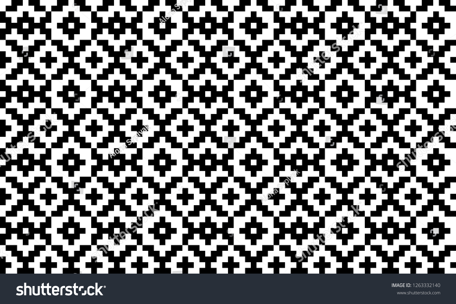 Nordic Vector Geometric Pixelated Seamless Pattern Stock Vector ...