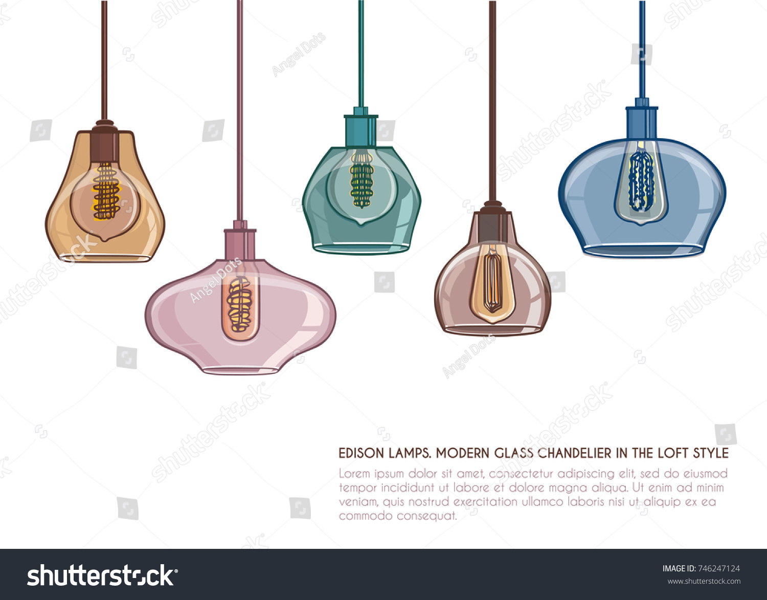 Nordic Vintage Glass Pendant Lamp American Stock Vector 746247124 Nordic Vintage Glass Pendant Lamp American Stock Vector 746247124