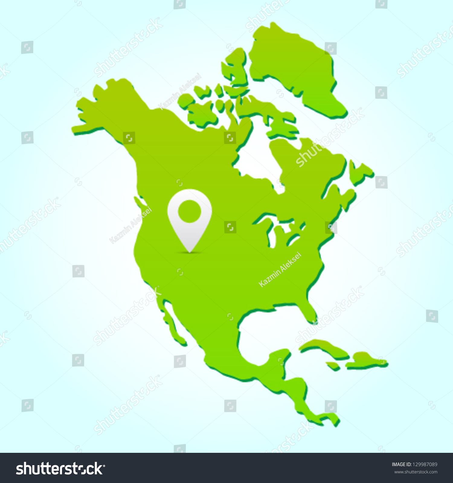 North America Vector Silhouette Continent Stock Vector 129987089 ...