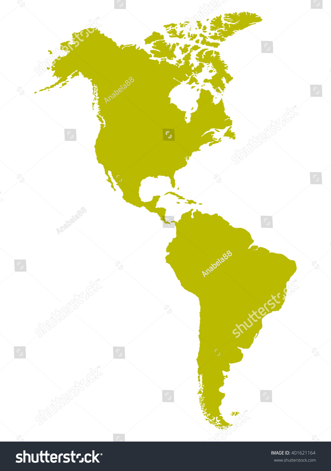 North And South America Map Stock Vector Illustration 401621164 ...